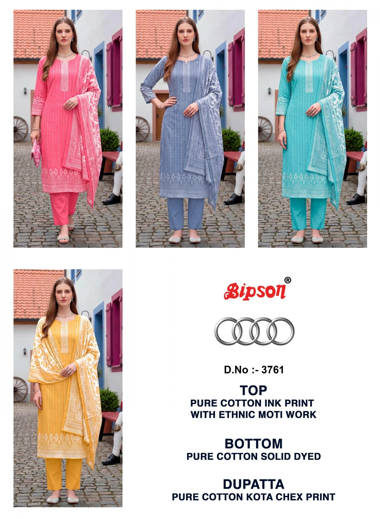 AUDI 3761 Salwar Suits wholesale COTTON - Ethnicaa thumbnail 3