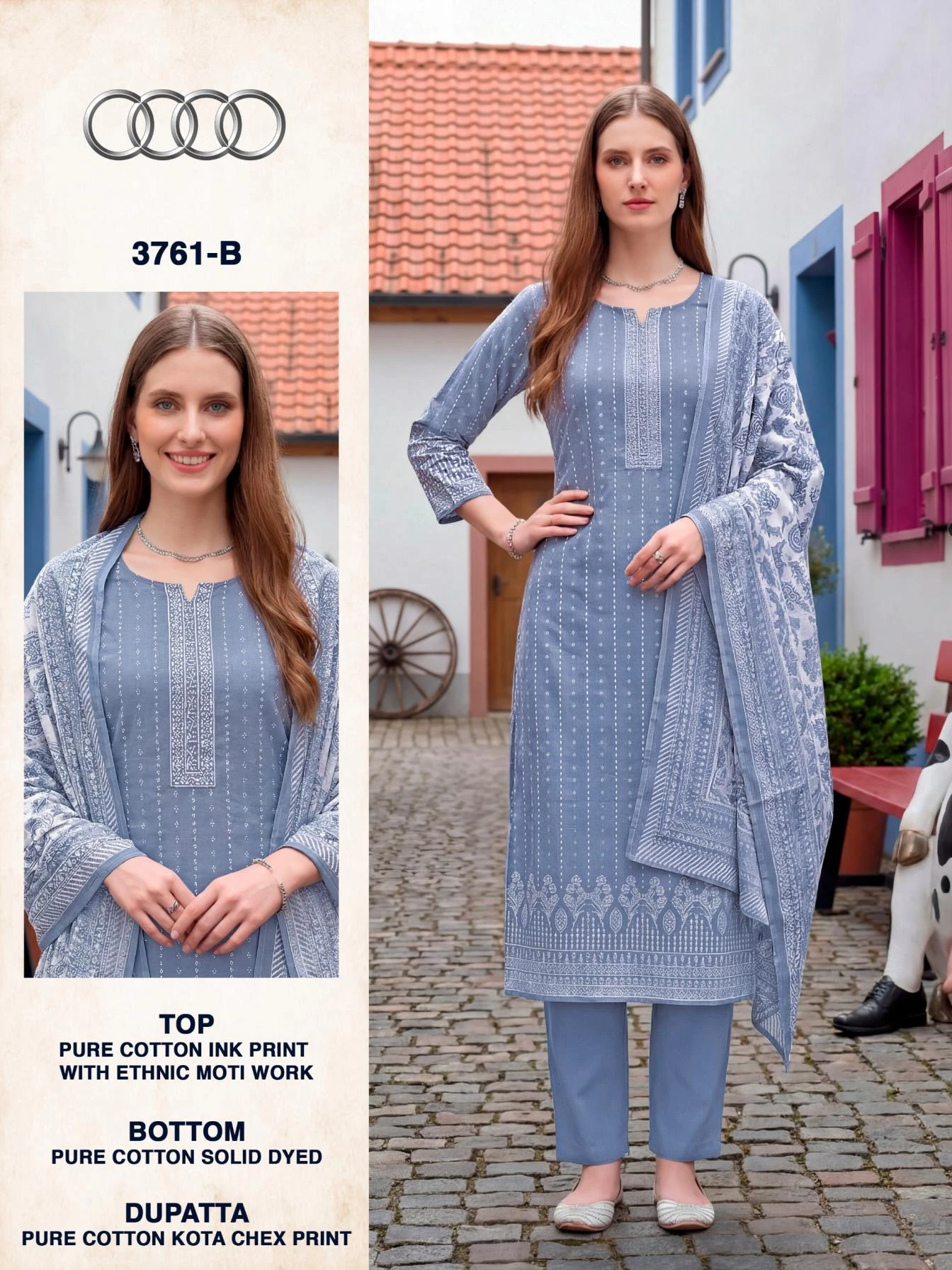 AUDI 3761 Salwar Suits wholesale COTTON - Ethnicaa thumbnail 4