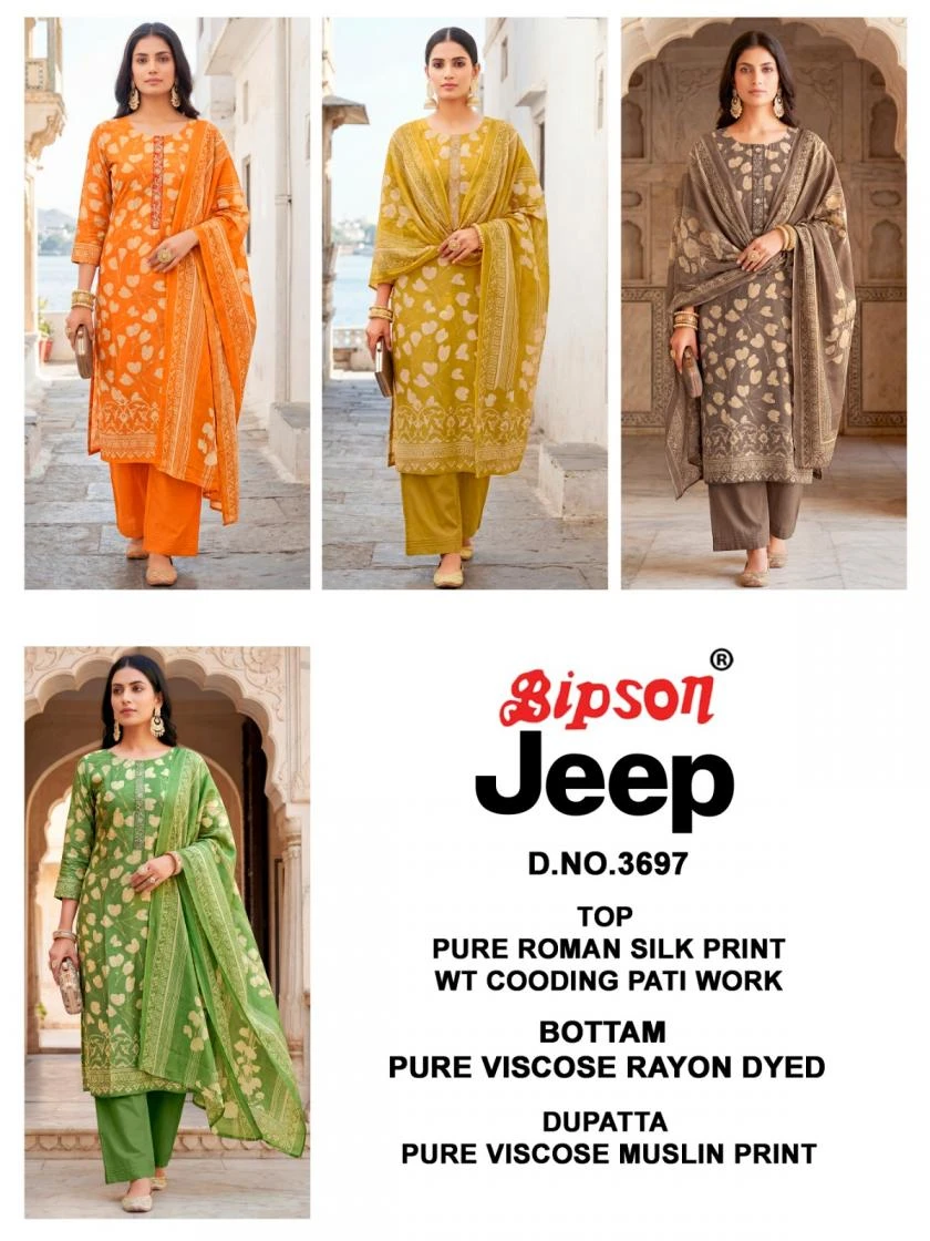 JEEP WRANGLAR 3697 Ethnic Wear wholesale Roman Silk - Ethnicaa thumbnail 3