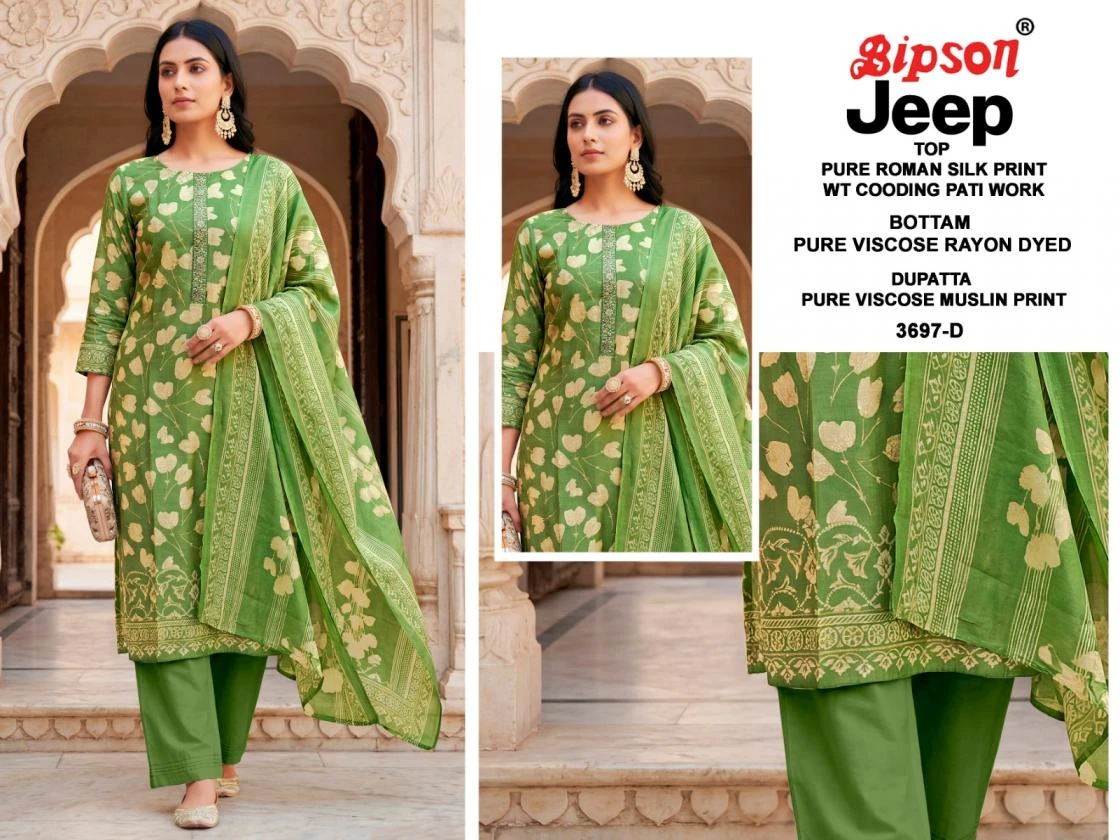 JEEP WRANGLAR 3697 Ethnic Wear wholesale Roman Silk - Ethnicaa thumbnail 4