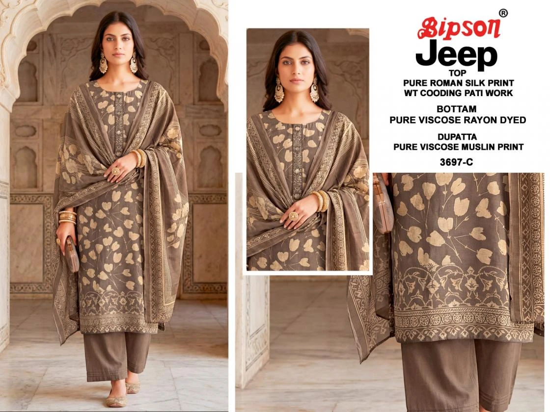 JEEP WRANGLAR 3697 Ethnic Wear wholesale Roman Silk - Ethnicaa thumbnail 6