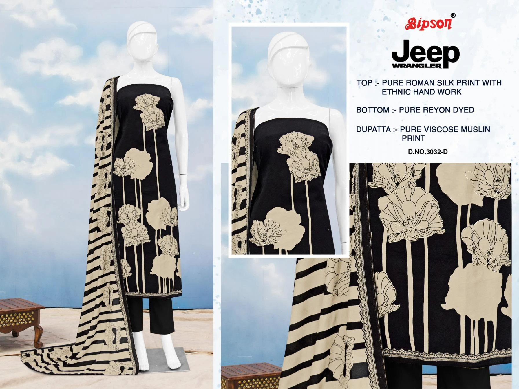 JEEP WRANGLAR 3032 Salwar Suits wholesale Roman Silk - Ethnicaa thumbnail 4