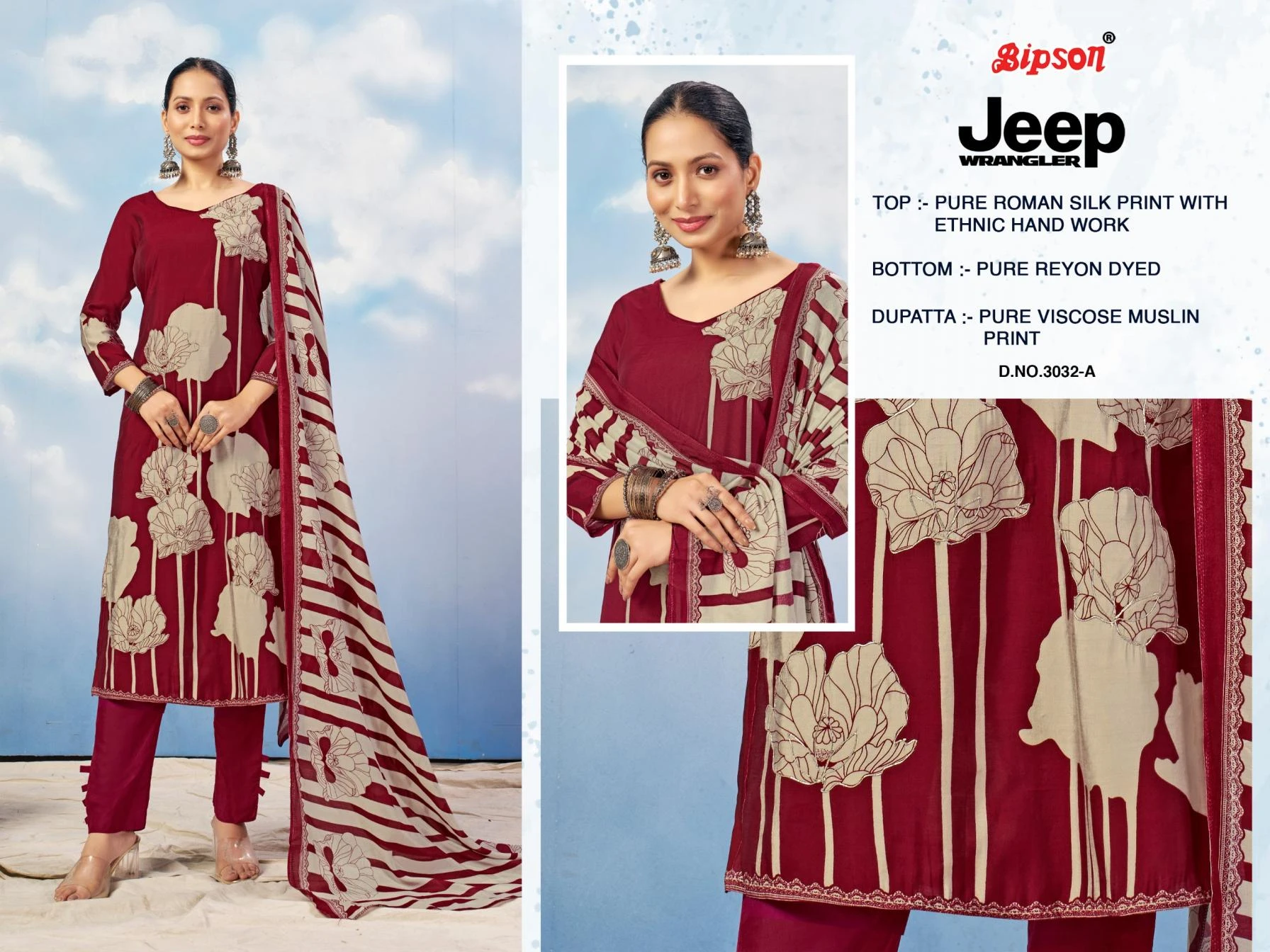 JEEP WRANGLAR 3032 Salwar Suits wholesale Roman Silk - Ethnicaa thumbnail 5