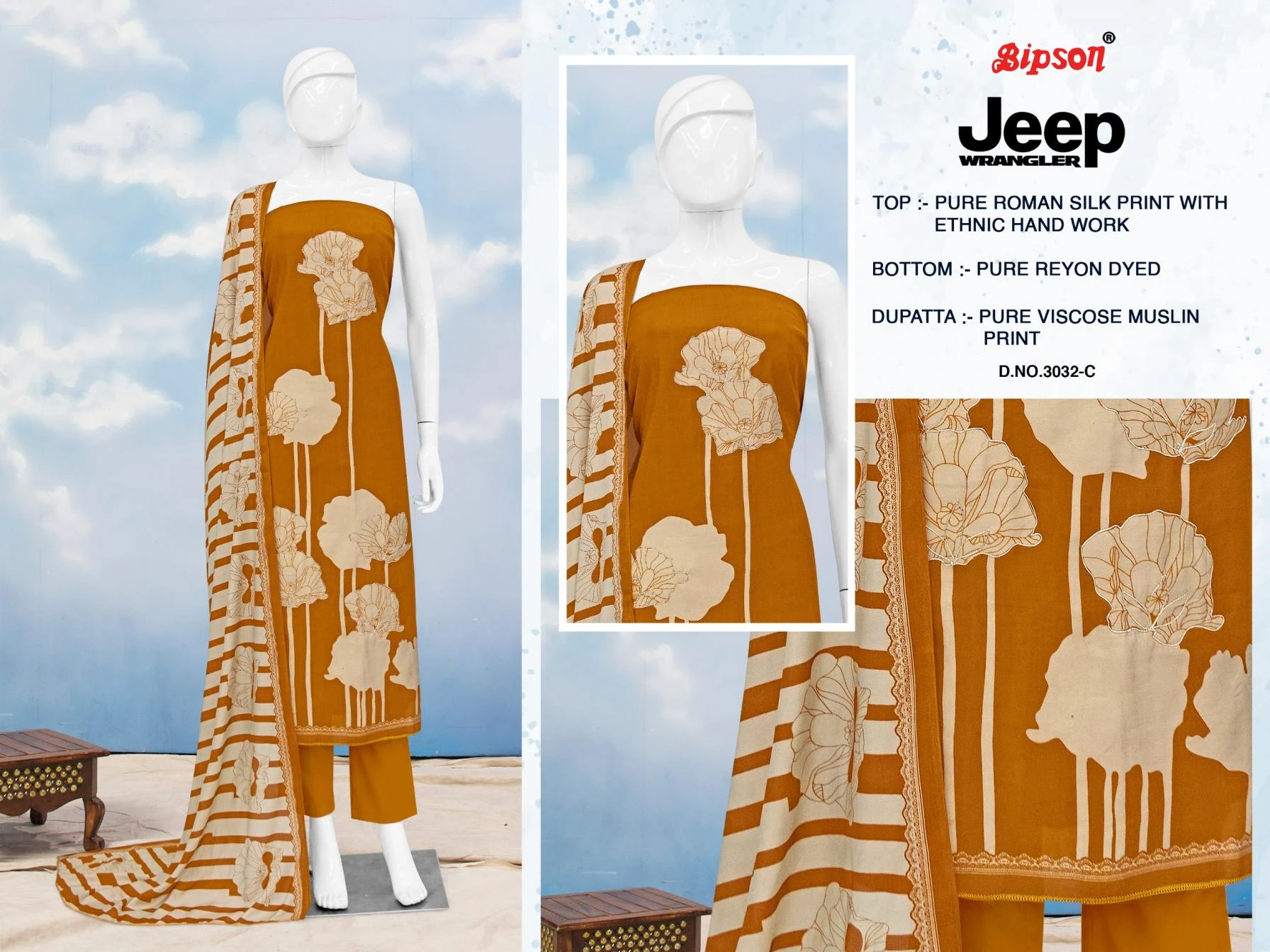 JEEP WRANGLAR 3032 Salwar Suits wholesale Roman Silk - Ethnicaa thumbnail 3