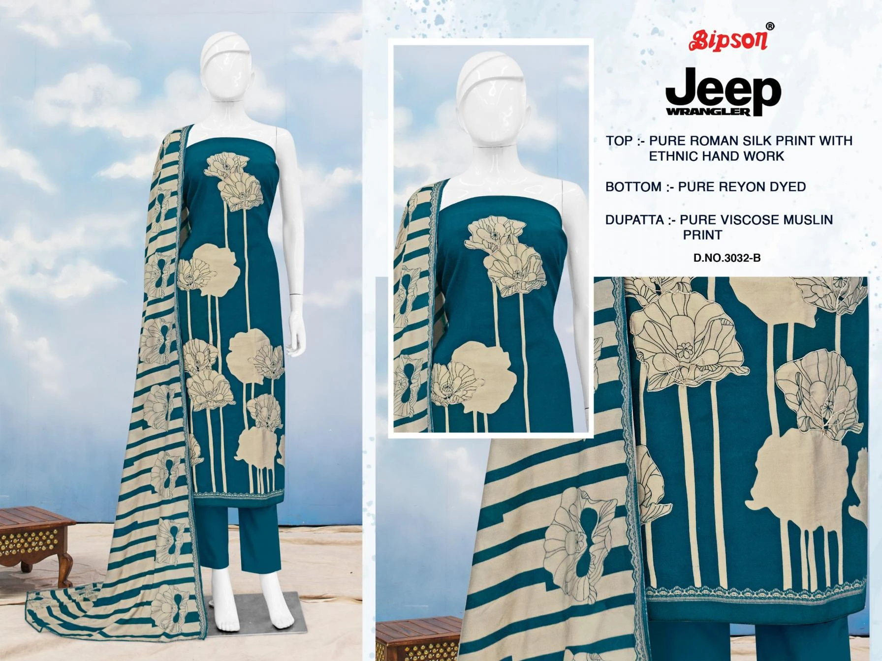 JEEP WRANGLAR 3032 Salwar Suits wholesale Roman Silk - Ethnicaa thumbnail 6