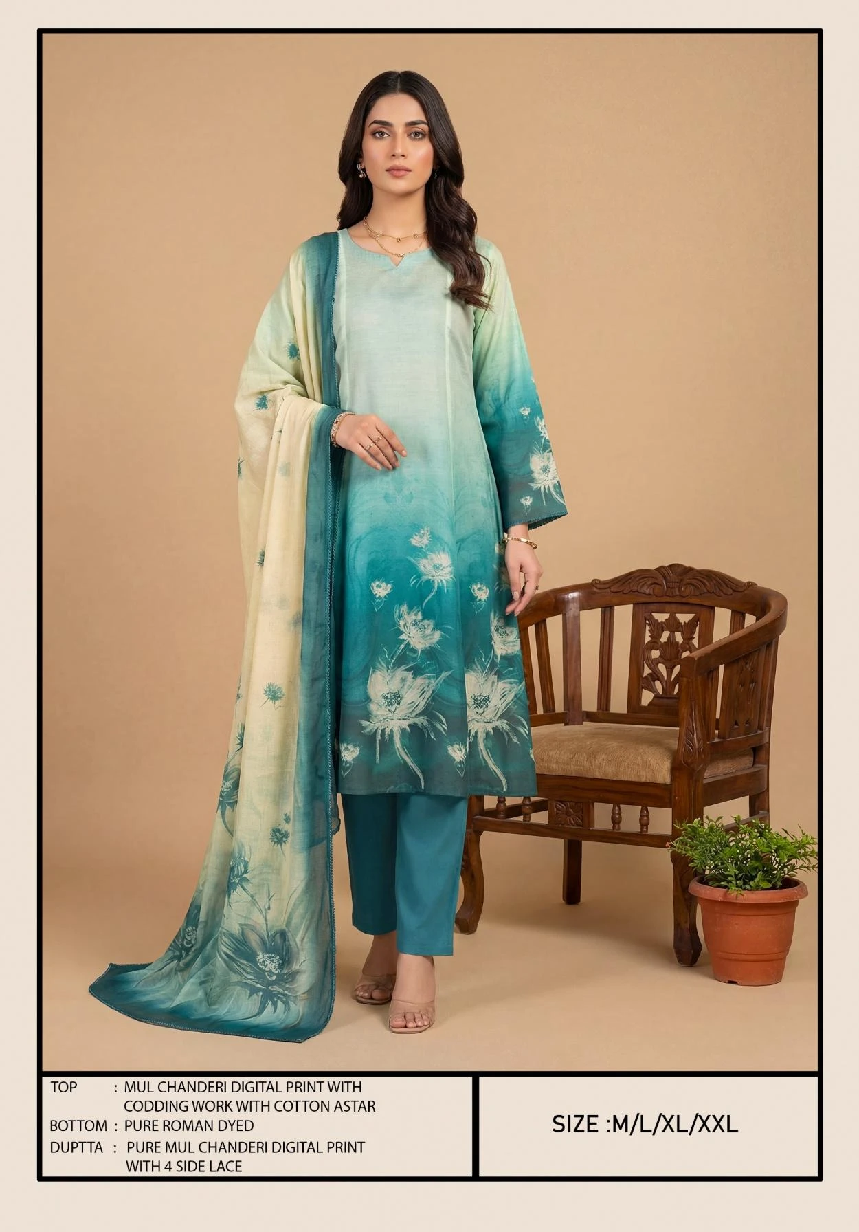 MUL CHANDERI 3 PCS DRESS Ethnic Wear wholesale MUL CHANDERI - Ethnicaa