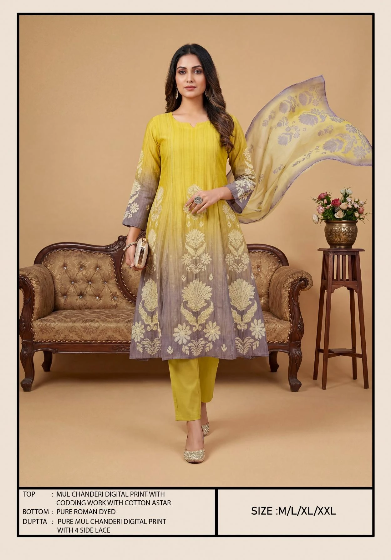 MUL CHANDERI 3 PCS DRESS Ethnic Wear wholesale MUL CHANDERI - Ethnicaa thumbnail 3