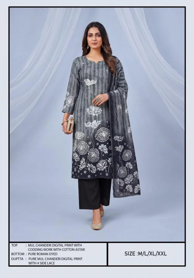 MUL CHANDERI 3PCS SUIT Ethnic Wear wholesale MUL CHANDERI - Ethnicaa thumbnail 5