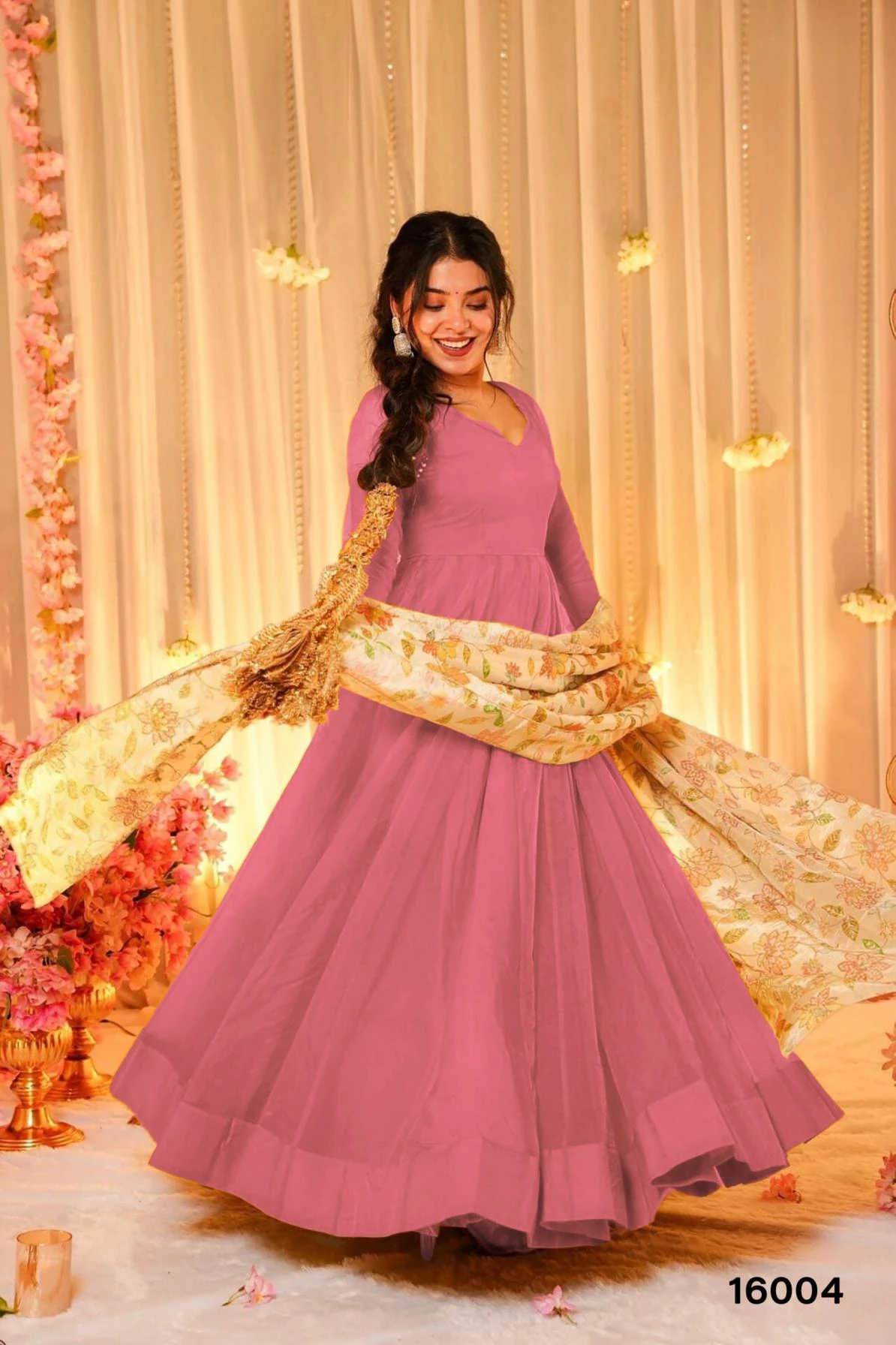 NAME :- CLORA VOL 16 Gown wholesale DYED SILK - Ethnicaa thumbnail 5