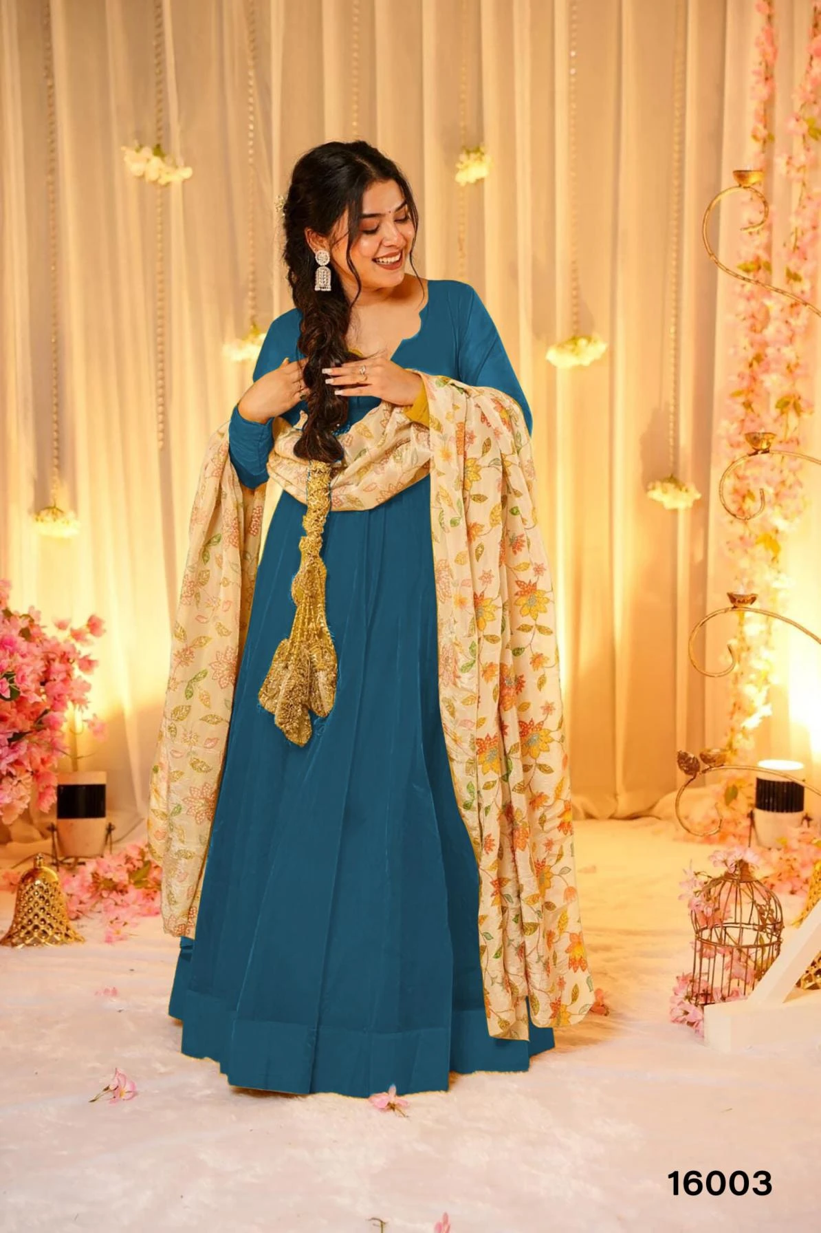 NAME :- CLORA VOL 16 Gown wholesale DYED SILK - Ethnicaa thumbnail 4