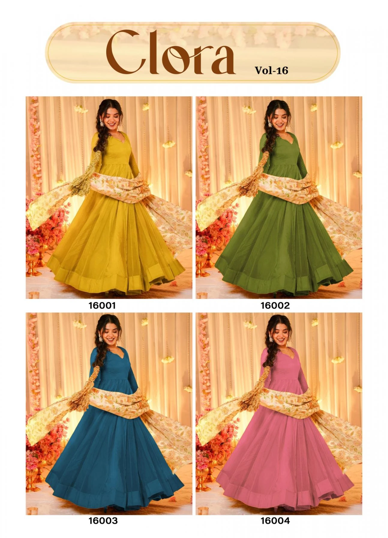 NAME :- CLORA VOL 16 Gown wholesale DYED SILK - Ethnicaa thumbnail 8