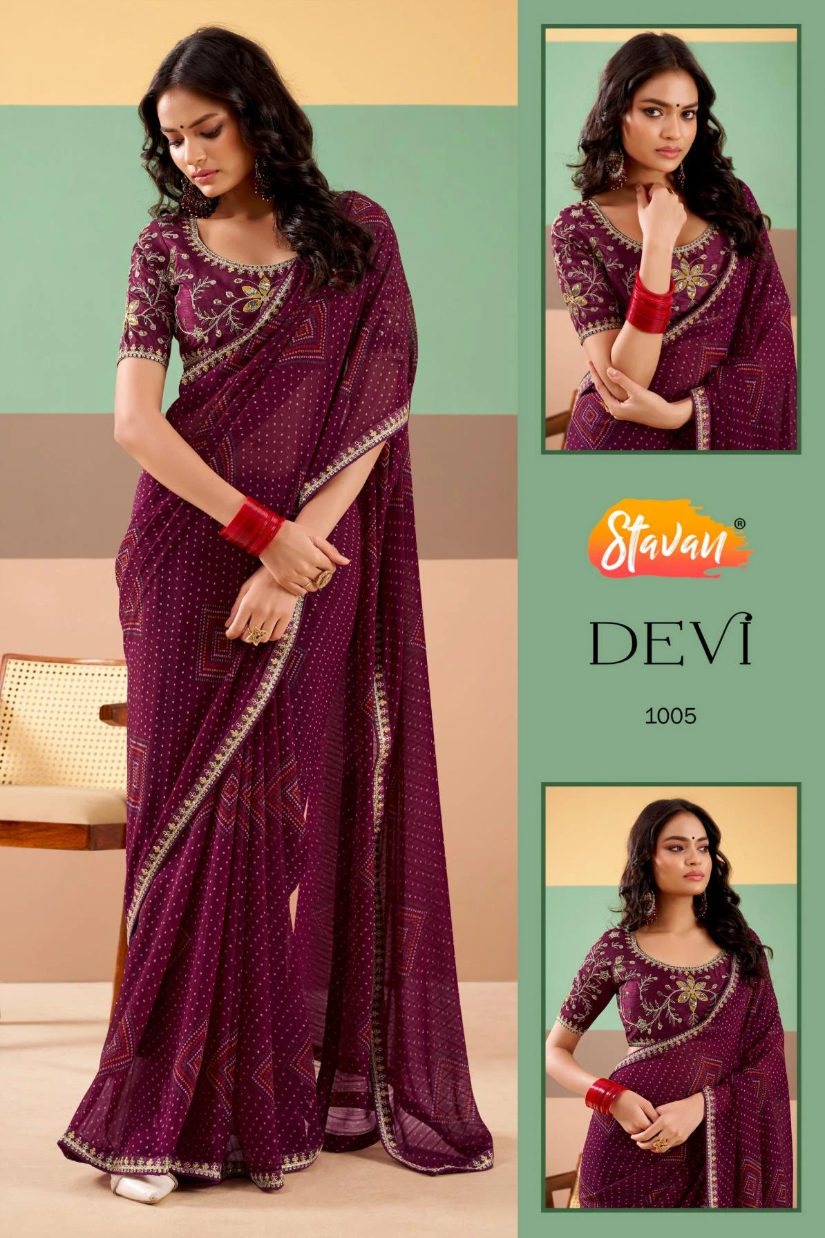 DEVI Sarees wholesale GEORGETTE - Ethnicaa thumbnail 5
