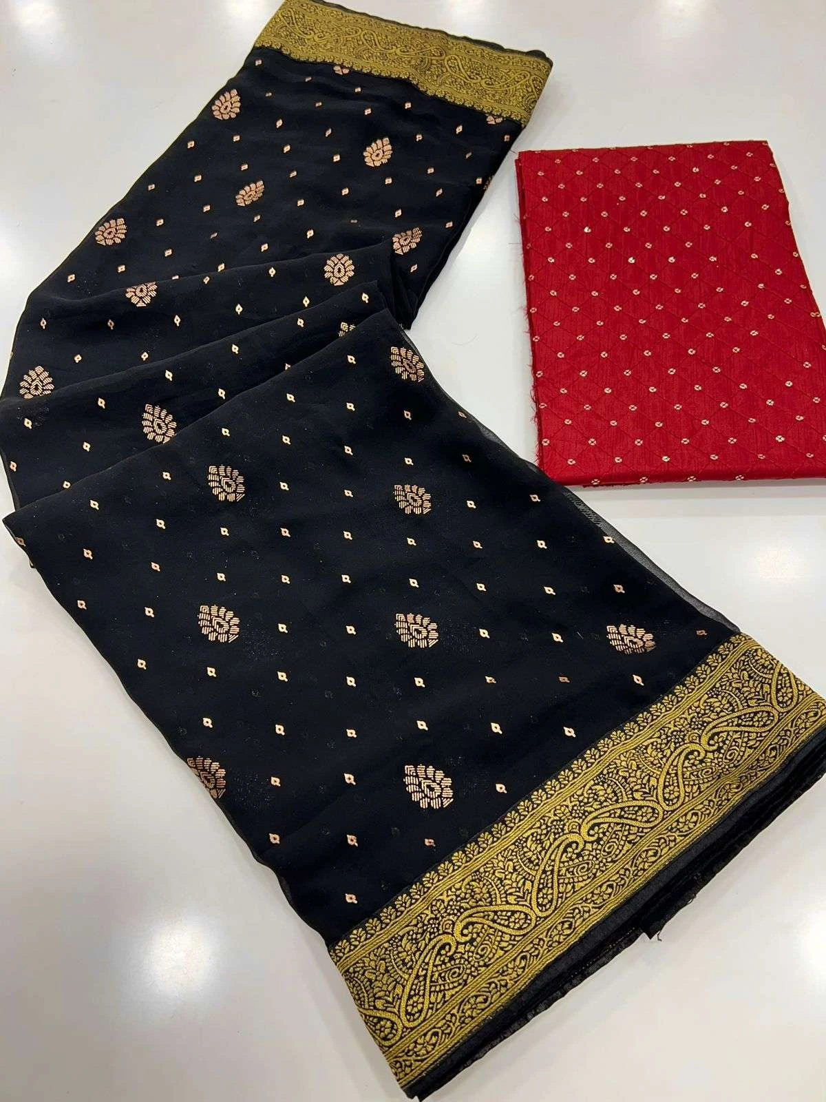 DHWANI Sarees wholesale GEORGETTE - Ethnicaa