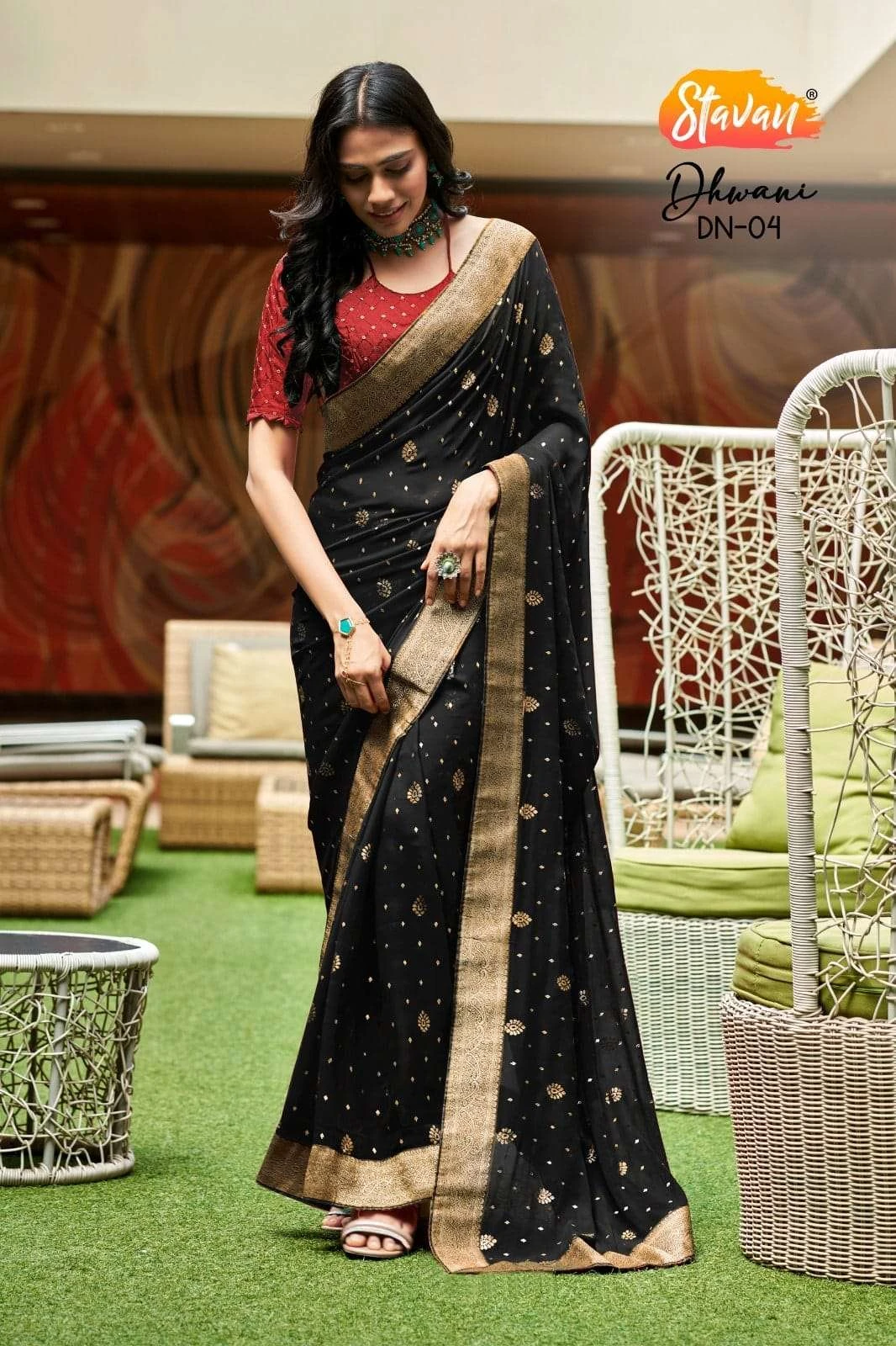 DHWANI Sarees wholesale GEORGETTE - Ethnicaa thumbnail 6
