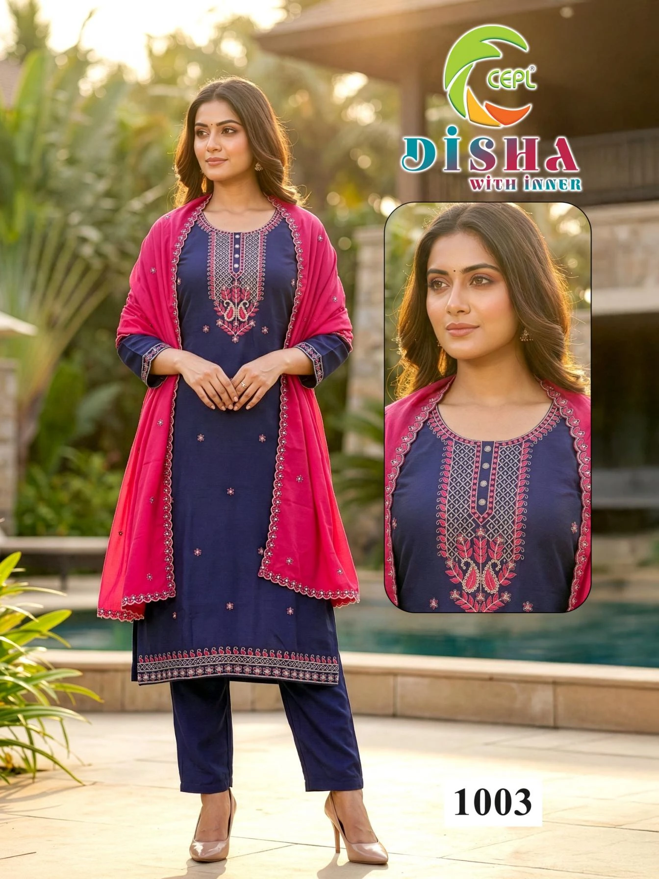 DISHA Kurti wholesale Roman Silk - Ethnicaa thumbnail 3