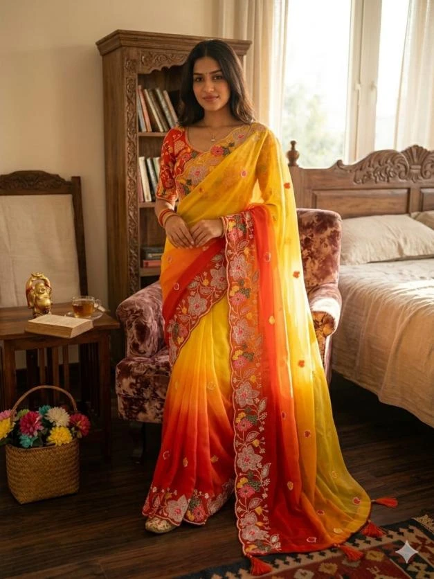 DS 690 Sarees wholesale GEORGETTE - Ethnicaa thumbnail 6
