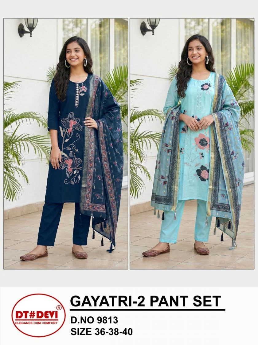 GAYATRI VOL 2 Readymade Salwar Suits wholesale Roman Silk - Ethnicaa thumbnail 2