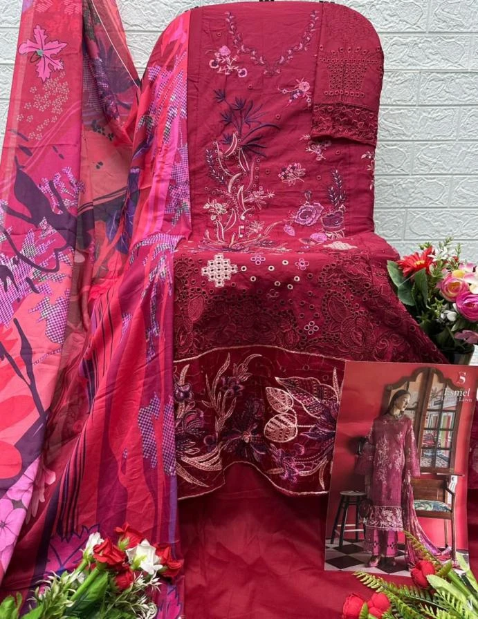 ESMEL LUXURY LAWN in COTTON | Pakistani Suits | Ethnicaa Wholesale thumbnail 6