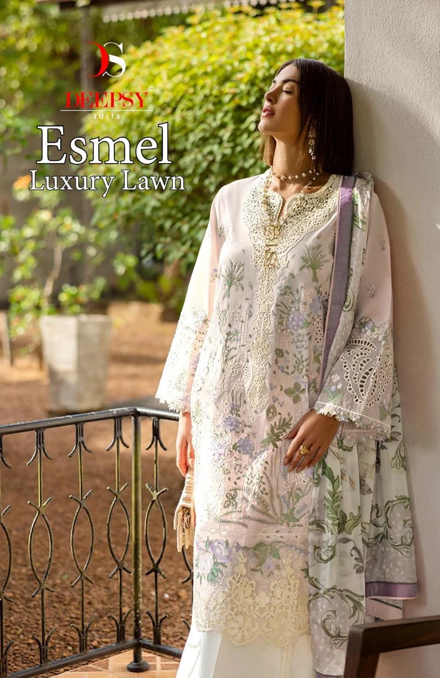 ESMEL LUXURY LAWN in COTTON | Pakistani Suits | Ethnicaa Wholesale thumbnail 7