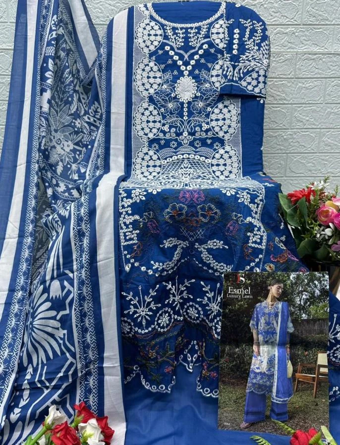 ESMEL LUXURY LAWN in COTTON | Pakistani Suits | Ethnicaa Wholesale thumbnail 14