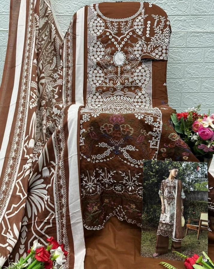 ESMEL LUXURY LAWN in COTTON | Pakistani Suits | Ethnicaa Wholesale thumbnail 4