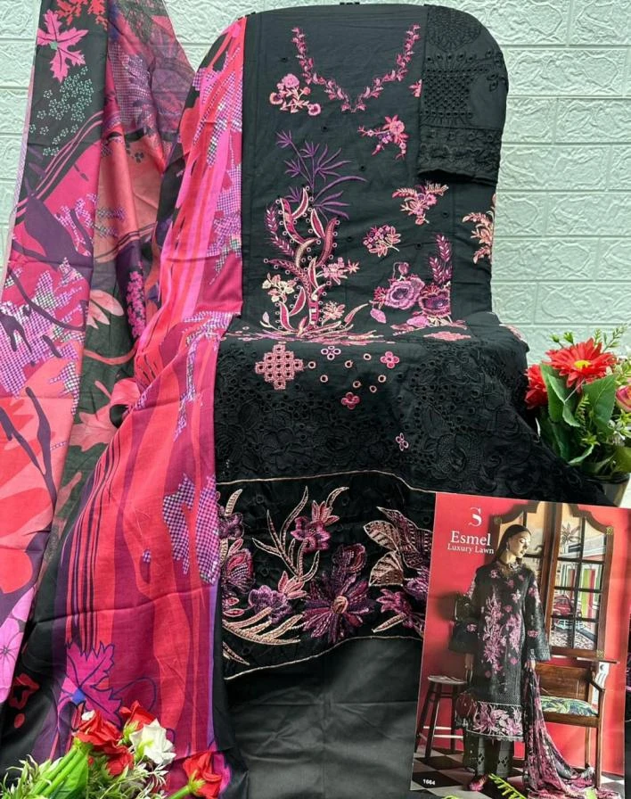 ESMEL LUXURY LAWN in COTTON | Pakistani Suits | Ethnicaa Wholesale thumbnail 2