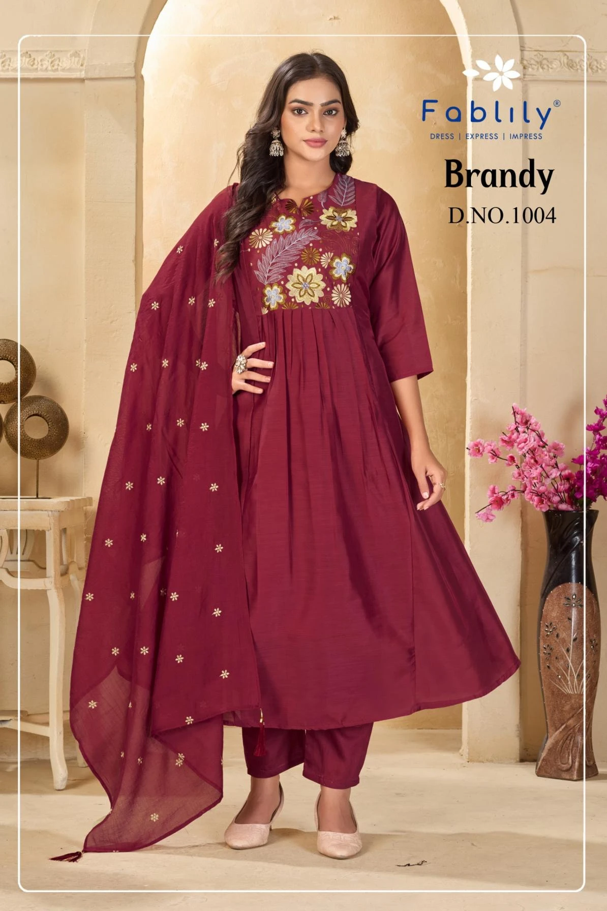 NAME : BRANDY Readymade Salwar Suits wholesale MUL CHANDERI - Ethnicaa thumbnail 4