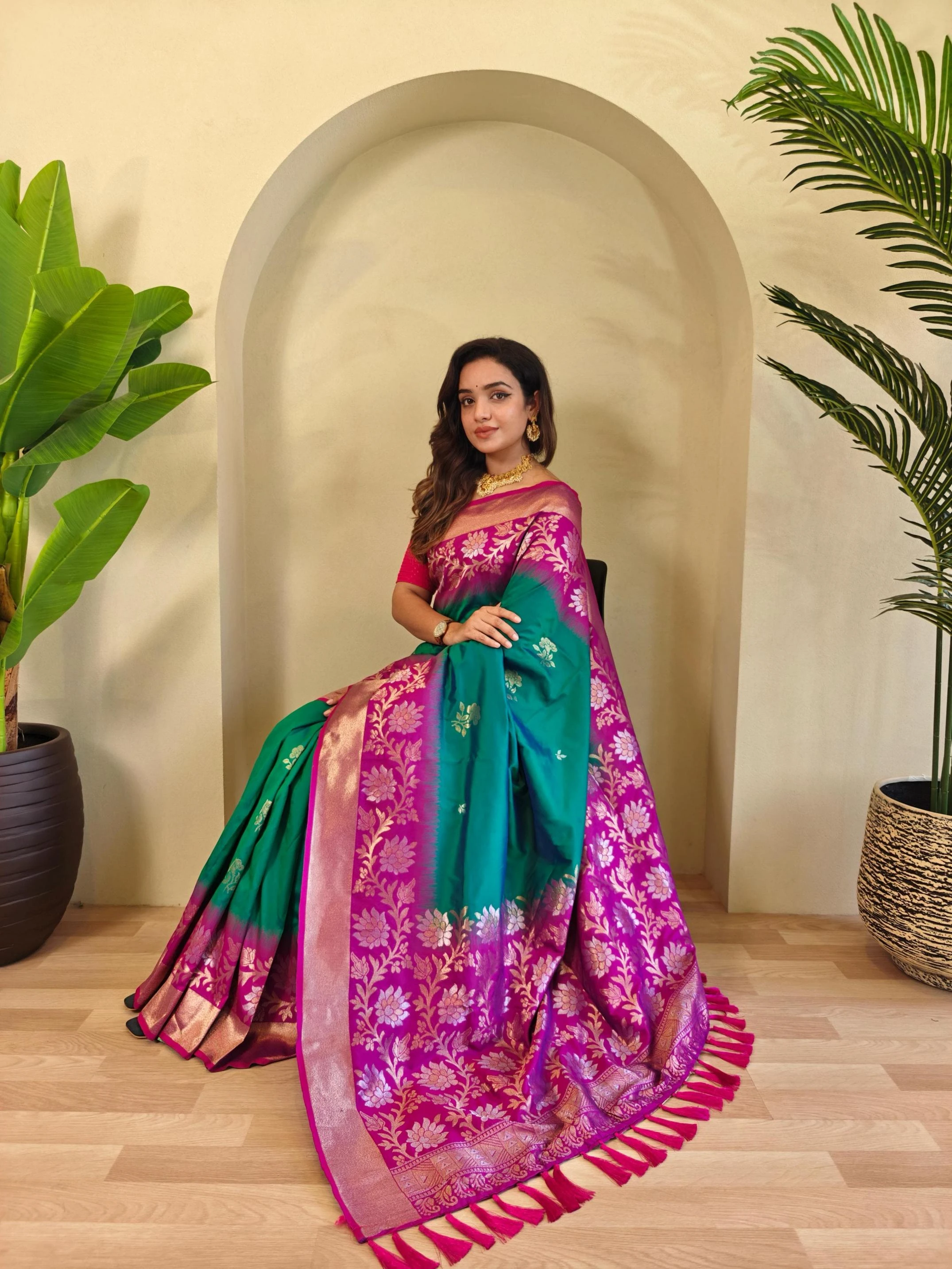 😍 Sarees wholesale DUAL TONE SILK - Ethnicaa thumbnail 17
