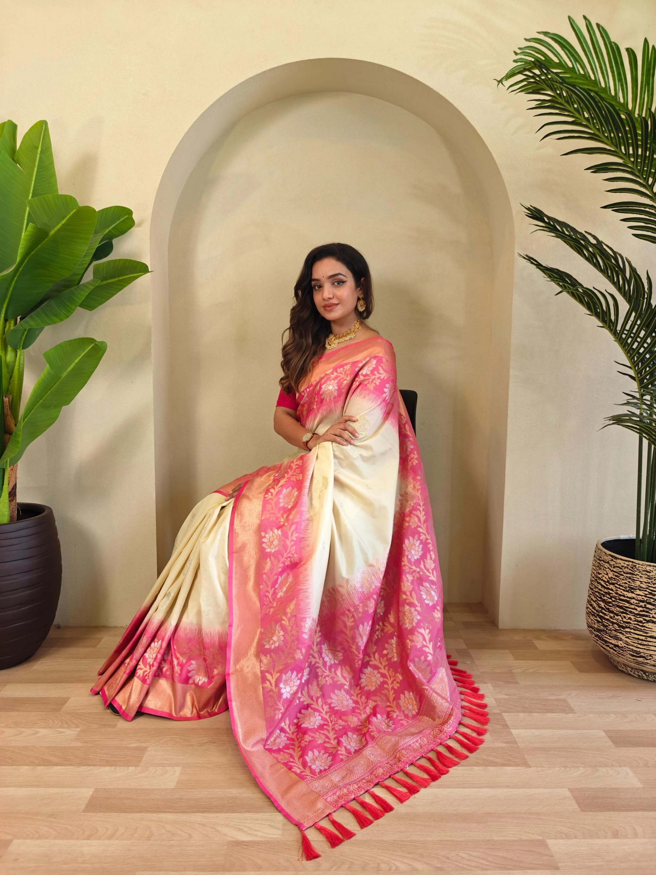😍 Sarees wholesale DUAL TONE SILK - Ethnicaa thumbnail 25