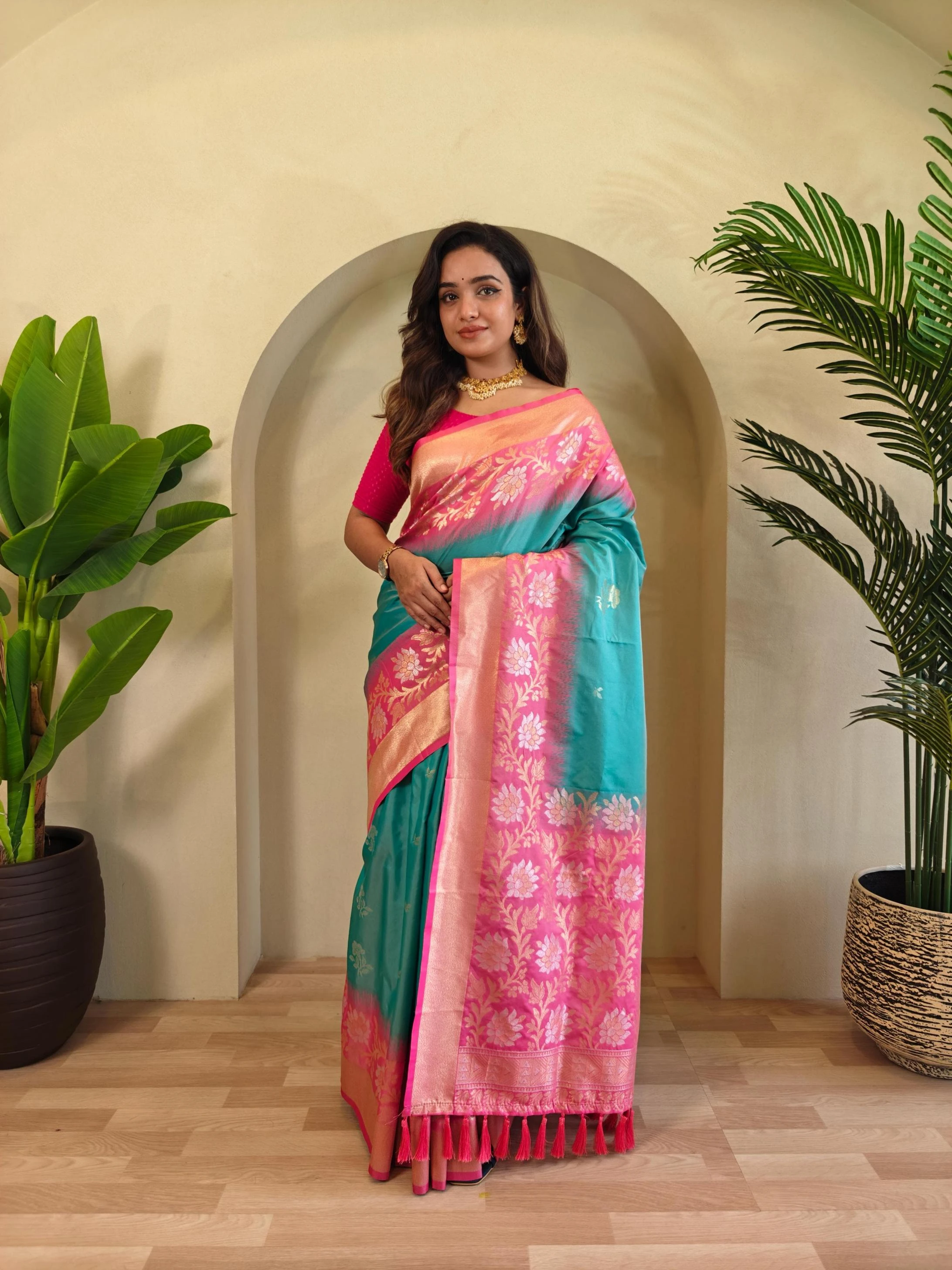 😍 Sarees wholesale DUAL TONE SILK - Ethnicaa thumbnail 8