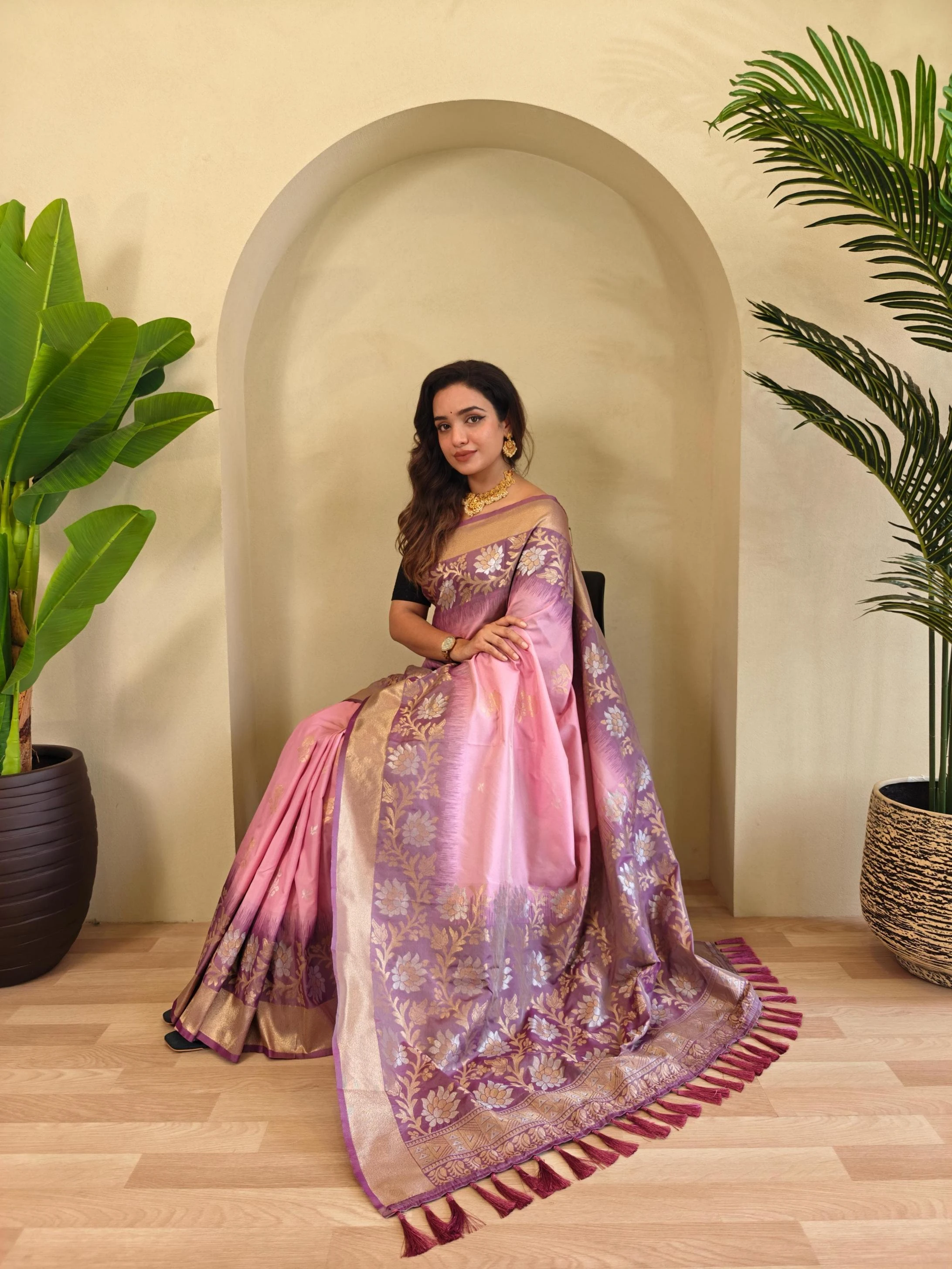 😍 Sarees wholesale DUAL TONE SILK - Ethnicaa thumbnail 20