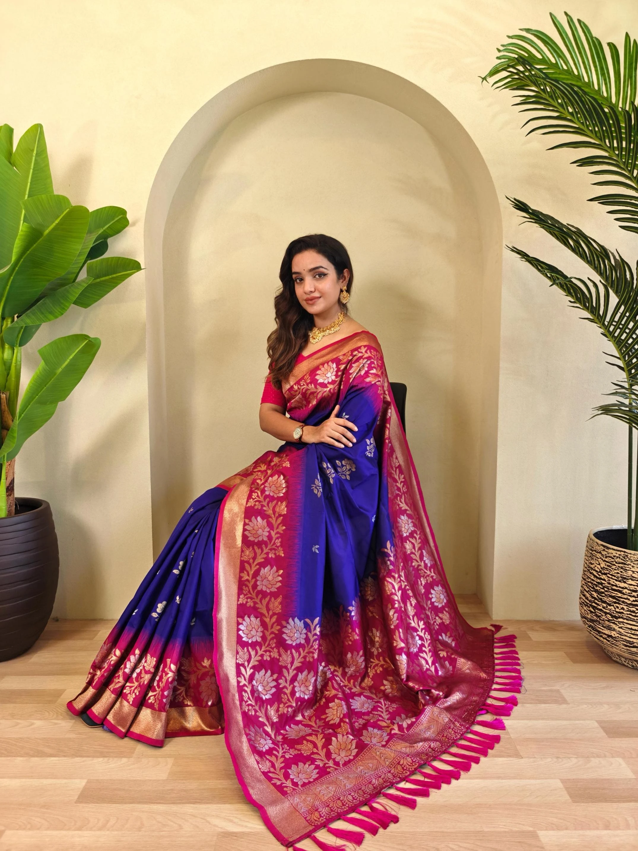😍 Sarees wholesale DUAL TONE SILK - Ethnicaa thumbnail 19