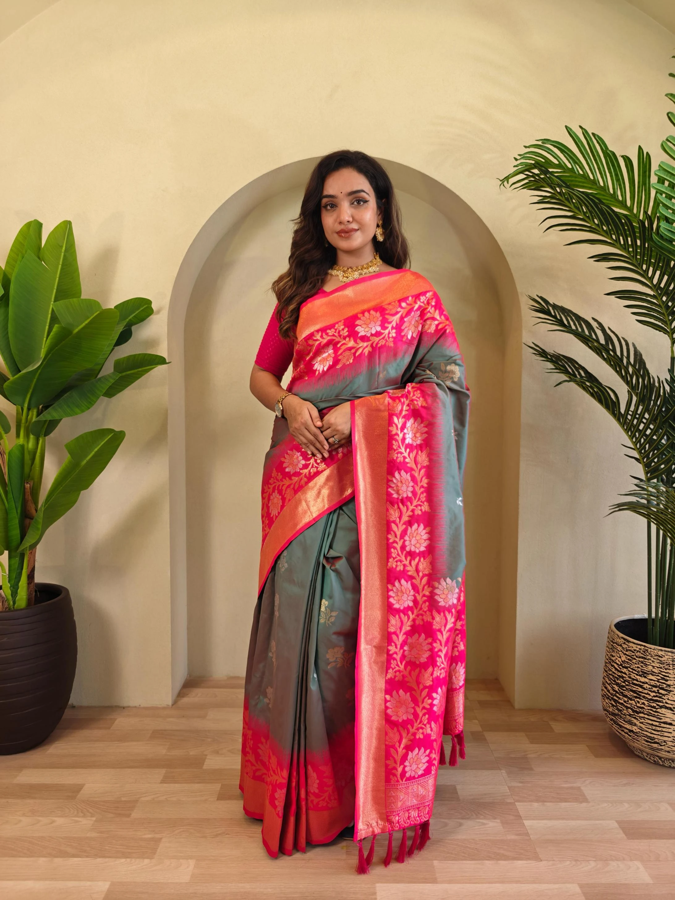 😍 Sarees wholesale DUAL TONE SILK - Ethnicaa thumbnail 24