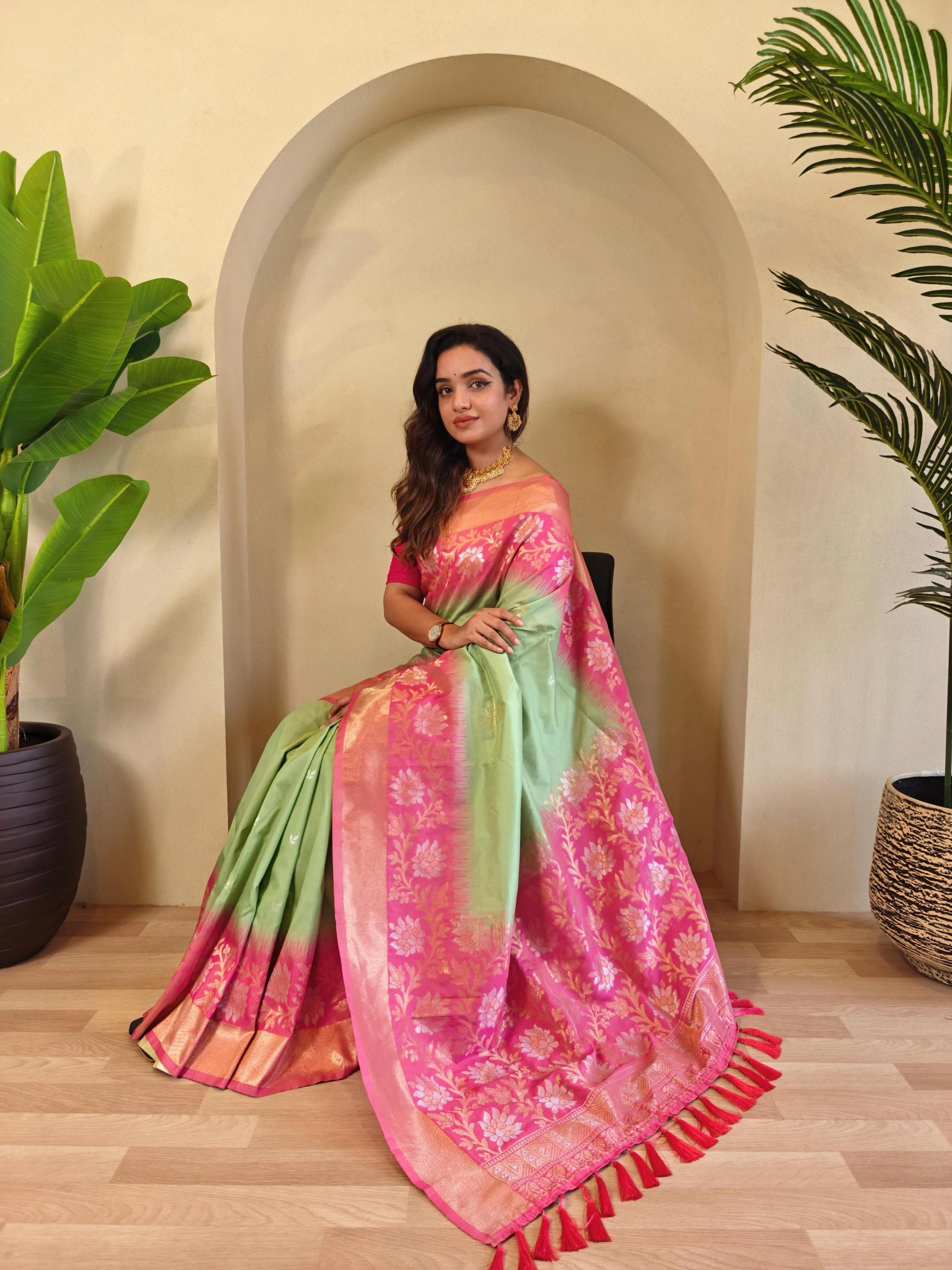 😍 Sarees wholesale DUAL TONE SILK - Ethnicaa thumbnail 13