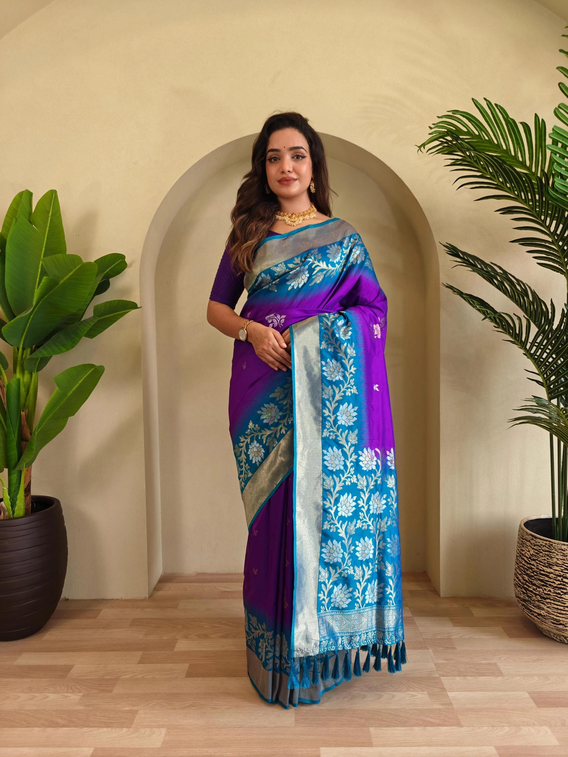 😍 Sarees wholesale DUAL TONE SILK - Ethnicaa thumbnail 23