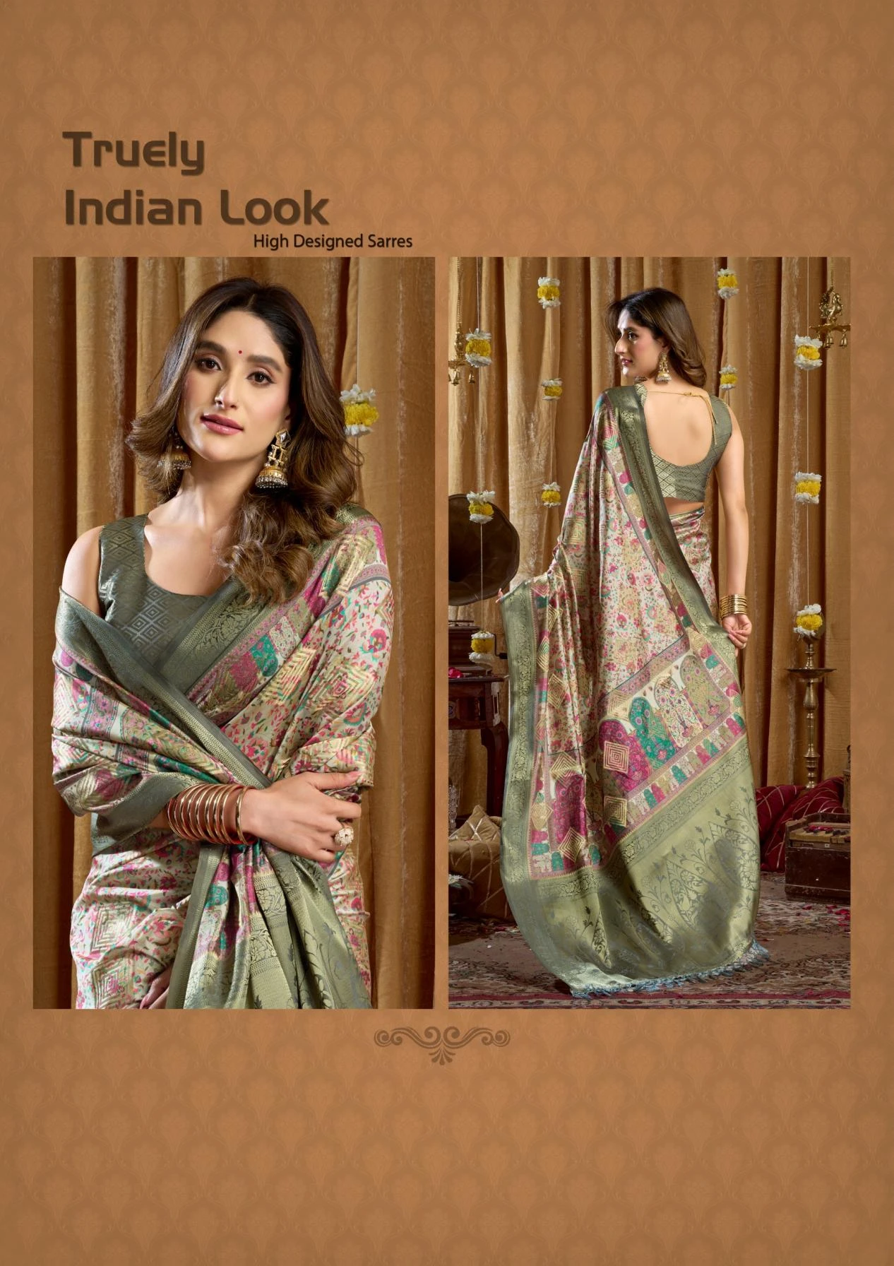 LAUNCHING BY GOBUNI 🥳 Sarees wholesale CLUSTER PRINT WITH BANARASI - Ethnicaa