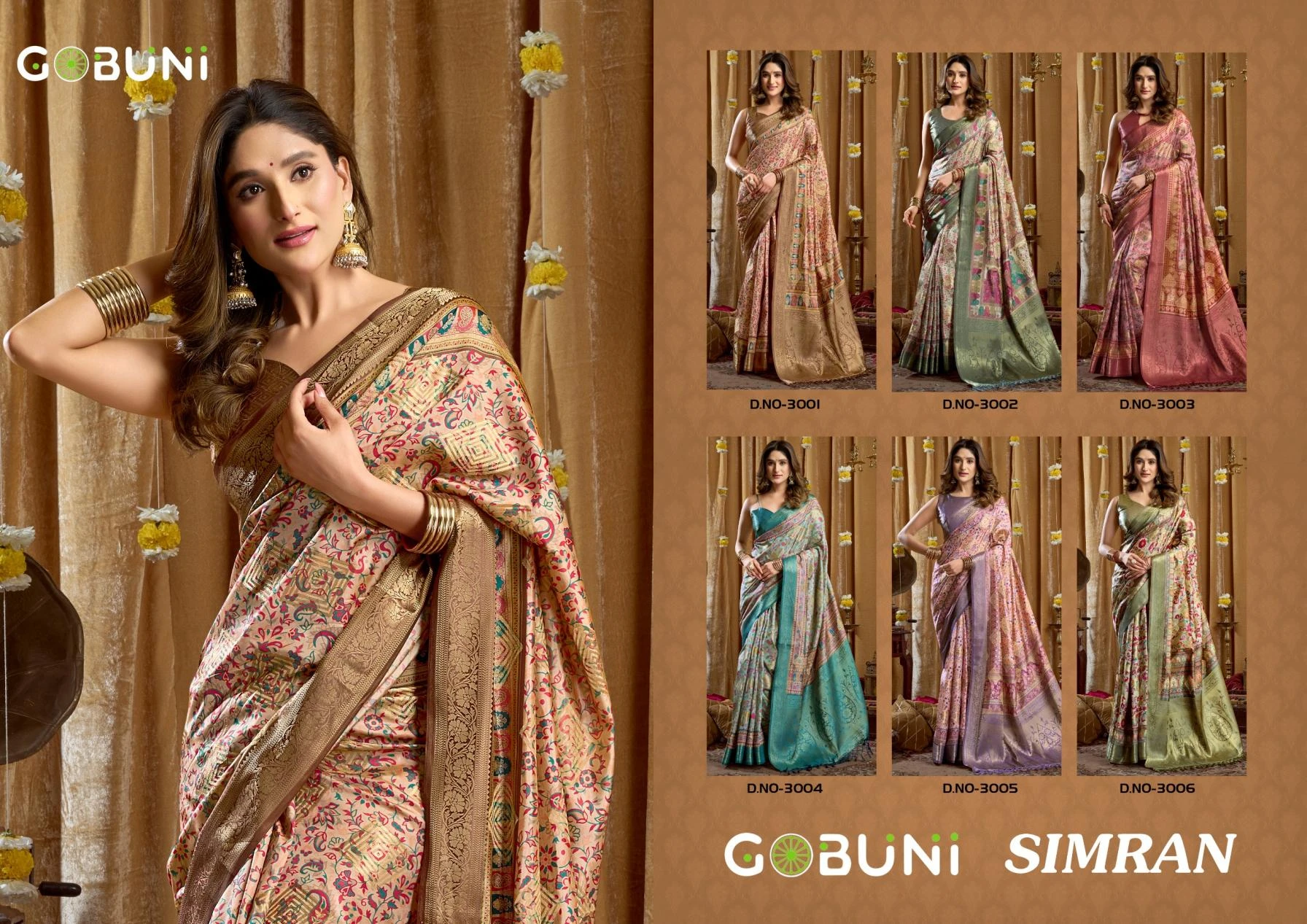 LAUNCHING BY GOBUNI 🥳 Sarees wholesale CLUSTER PRINT WITH BANARASI - Ethnicaa thumbnail 14