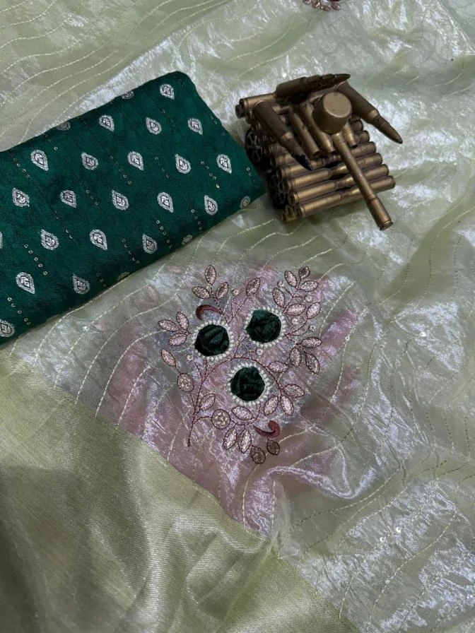 GOLDEN GIRL Sarees wholesale TISSUE SILK - Ethnicaa thumbnail 3