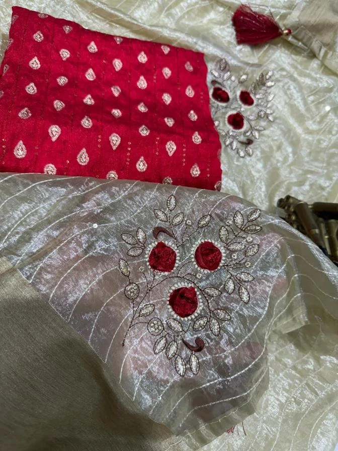 GOLDEN GIRL Sarees wholesale TISSUE SILK - Ethnicaa thumbnail 2