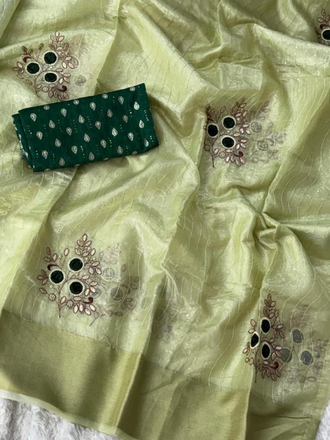 GOLDEN GIRL Sarees wholesale TISSUE SILK - Ethnicaa thumbnail 5