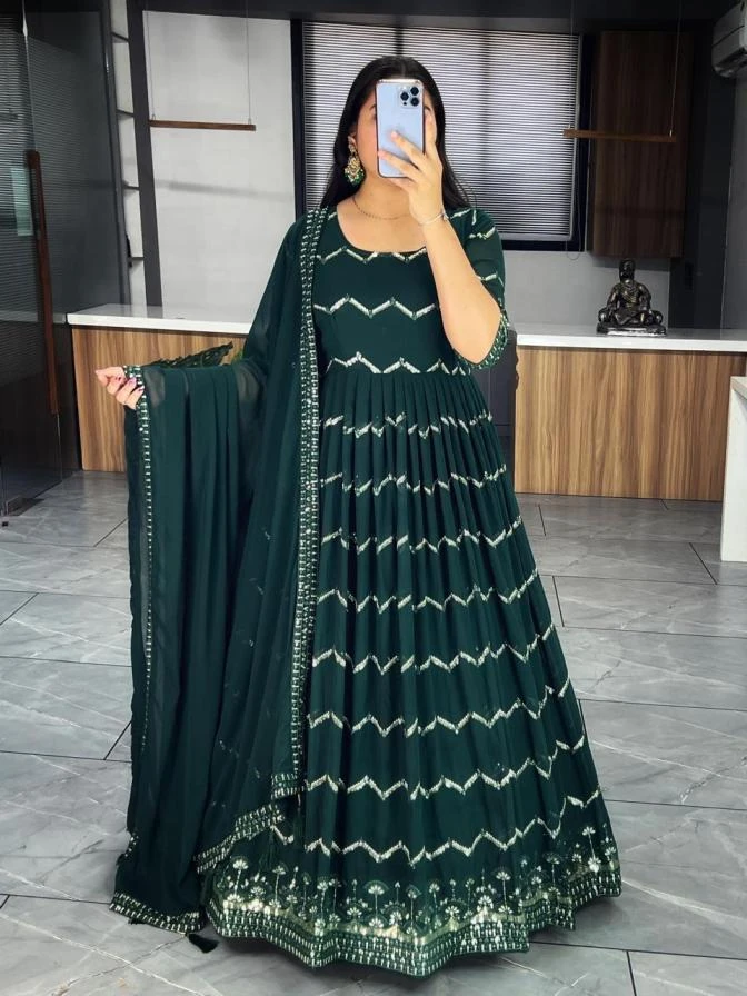 GRTN6147 Gown wholesale GEORGETTE - Ethnicaa thumbnail 2