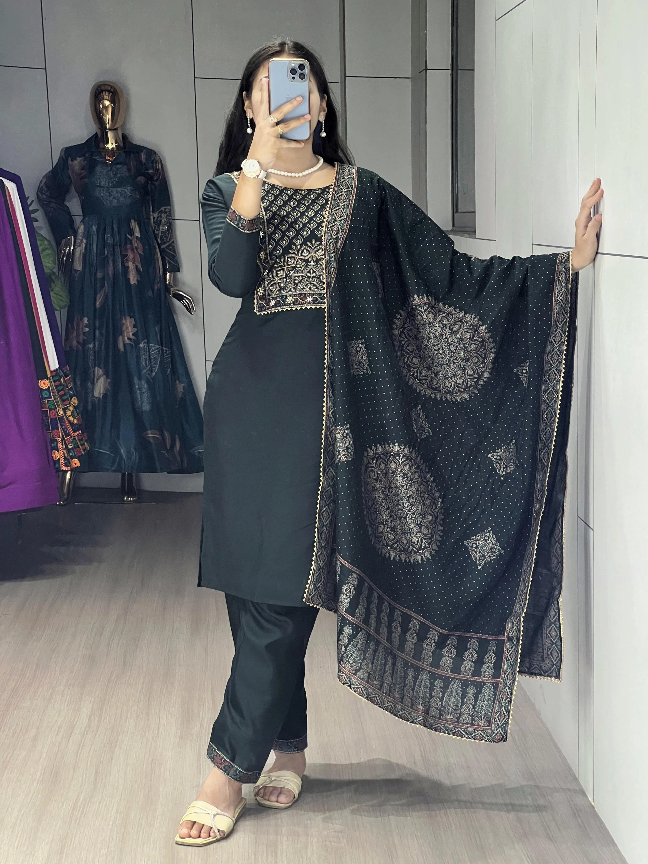 GRTN8114 Kurti wholesale MODAL CHANDERI - Ethnicaa