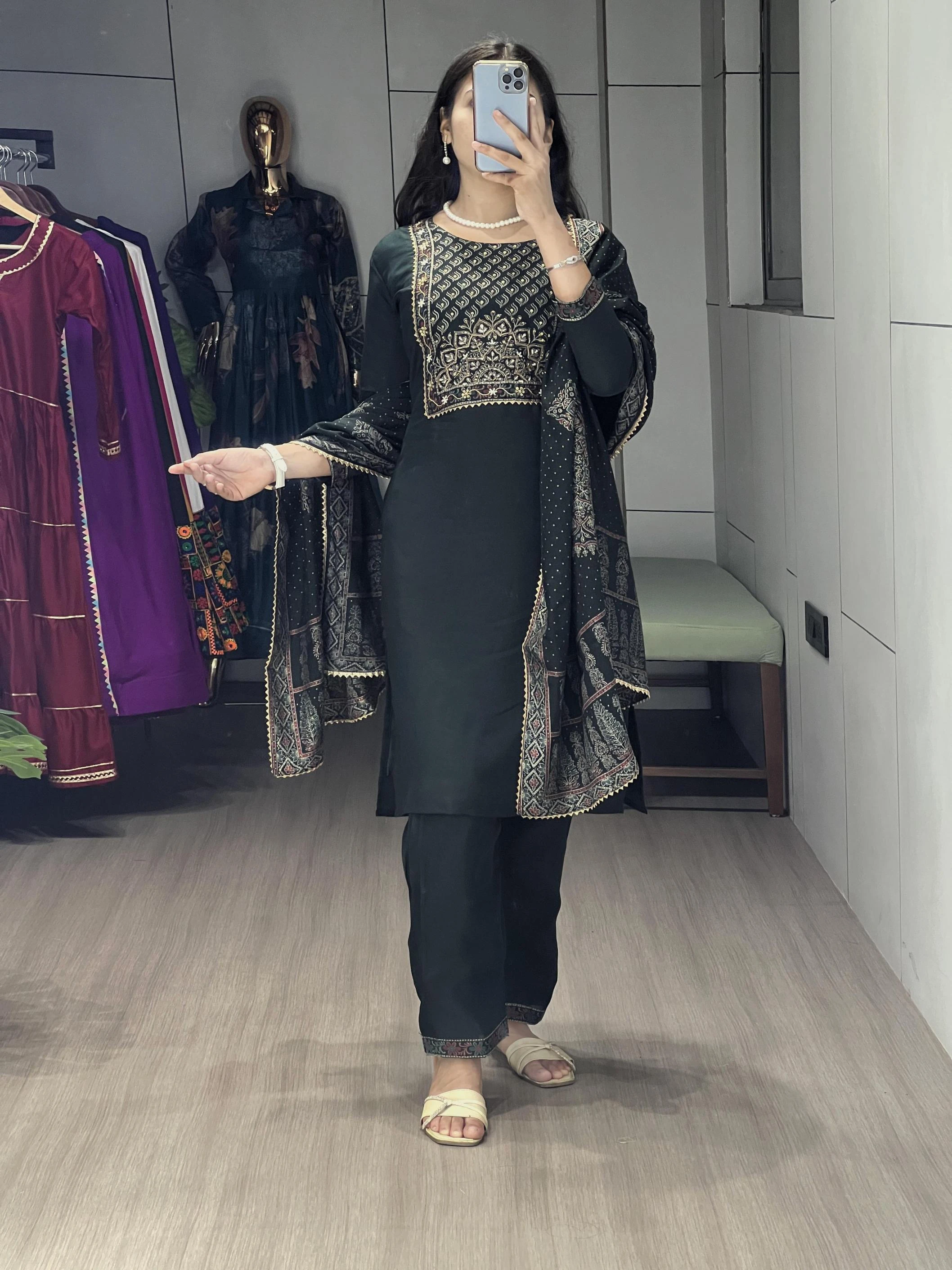 GRTN8114 Kurti wholesale MODAL CHANDERI - Ethnicaa thumbnail 5