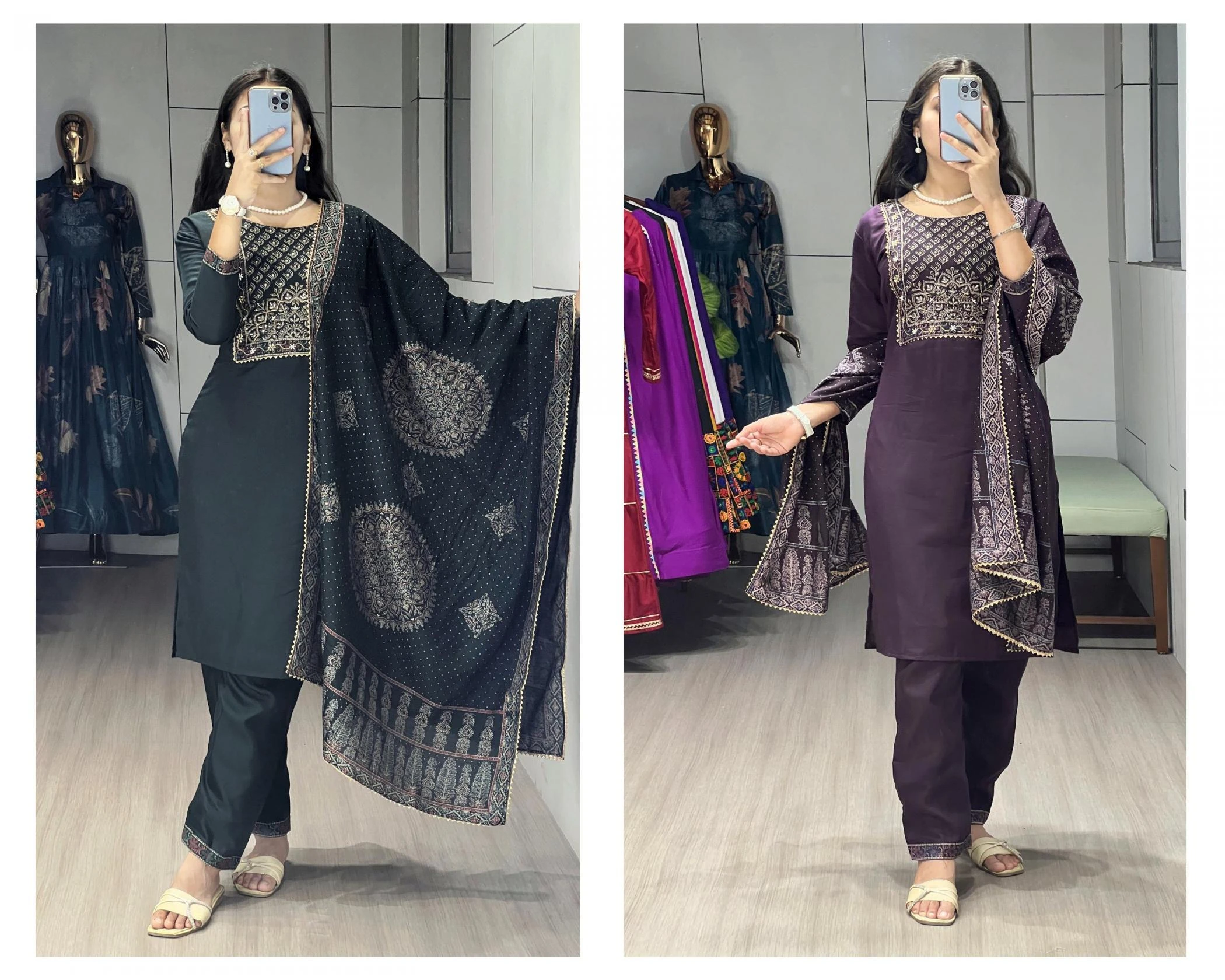 GRTN8114 Kurti wholesale MODAL CHANDERI - Ethnicaa thumbnail 9