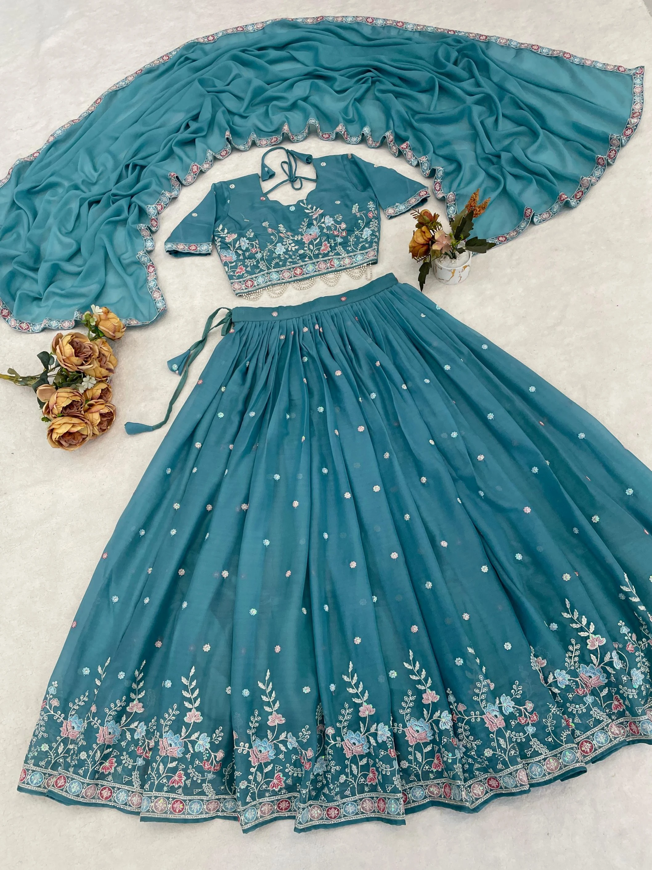 GRTN8119 Lahanga wholesale STAR GEORGETTE - Ethnicaa thumbnail 8