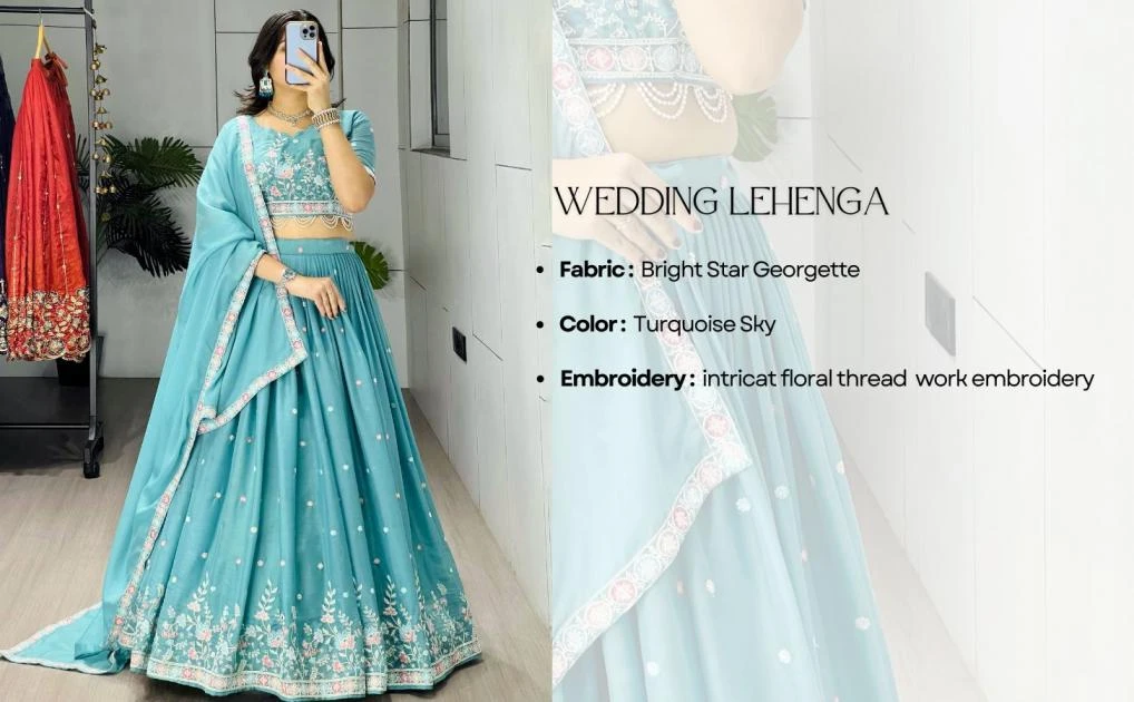 GRTN8119 Lahanga wholesale STAR GEORGETTE - Ethnicaa thumbnail 9