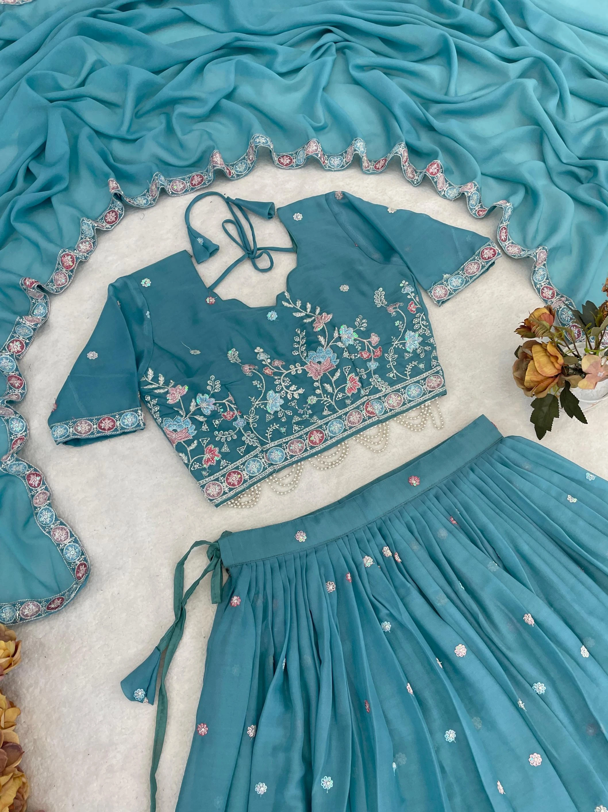 GRTN8119 Lahanga wholesale STAR GEORGETTE - Ethnicaa thumbnail 5