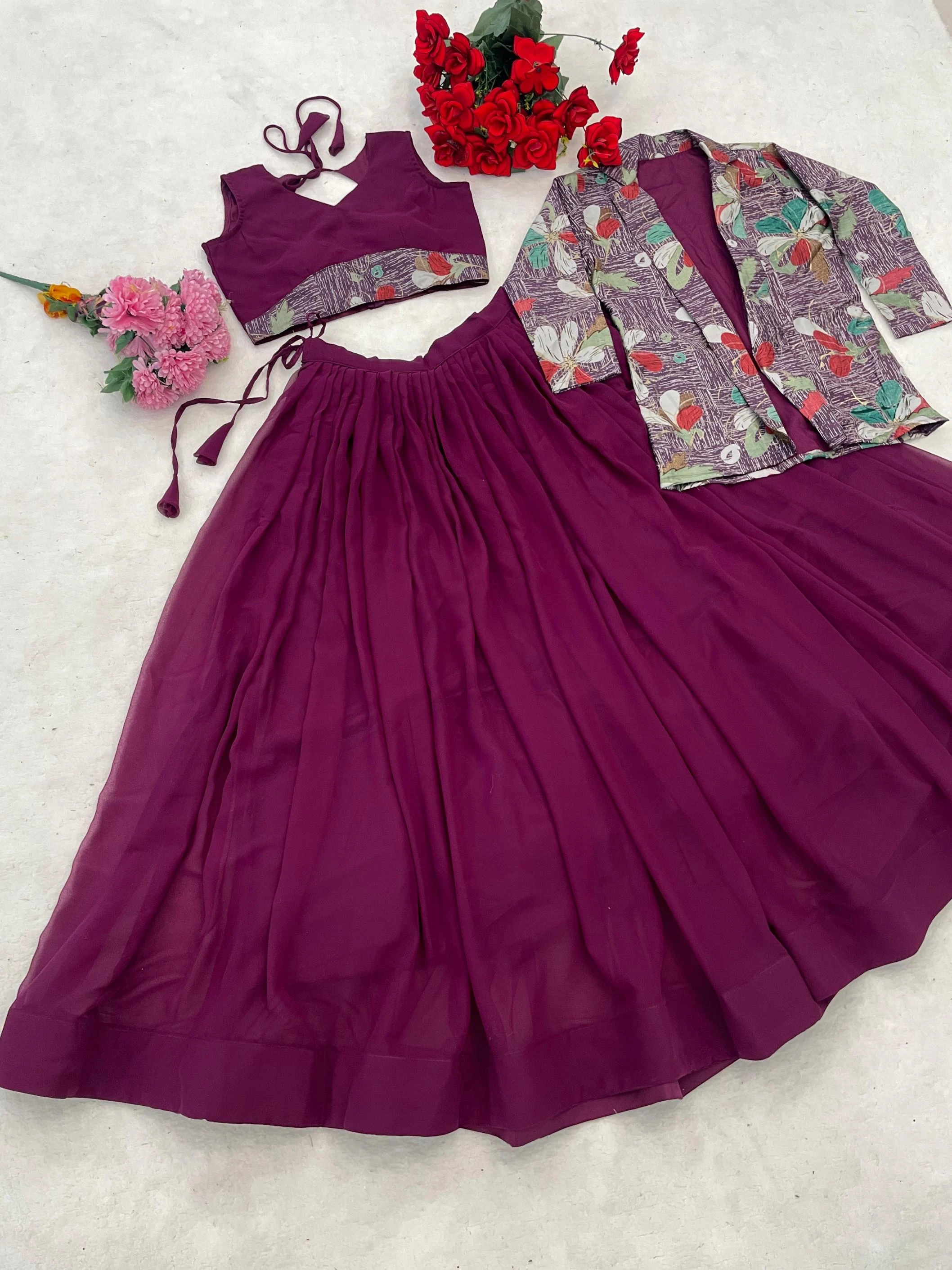 GRTN8137 Lahanga wholesale FAUX GEORGETTE - Ethnicaa thumbnail 8