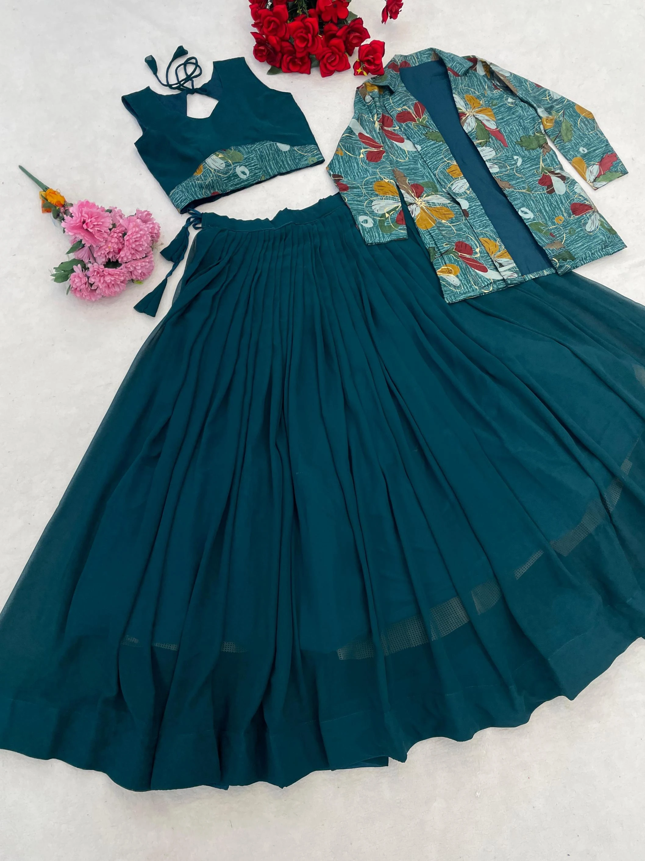 GRTN8137 Lahanga wholesale FAUX GEORGETTE - Ethnicaa thumbnail 9