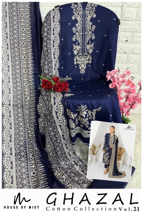 GHAZAL COTTON COLLECTION VOL 21 in COTTON | Salwar Suits | Ethnicaa Wholesale thumbnail 13